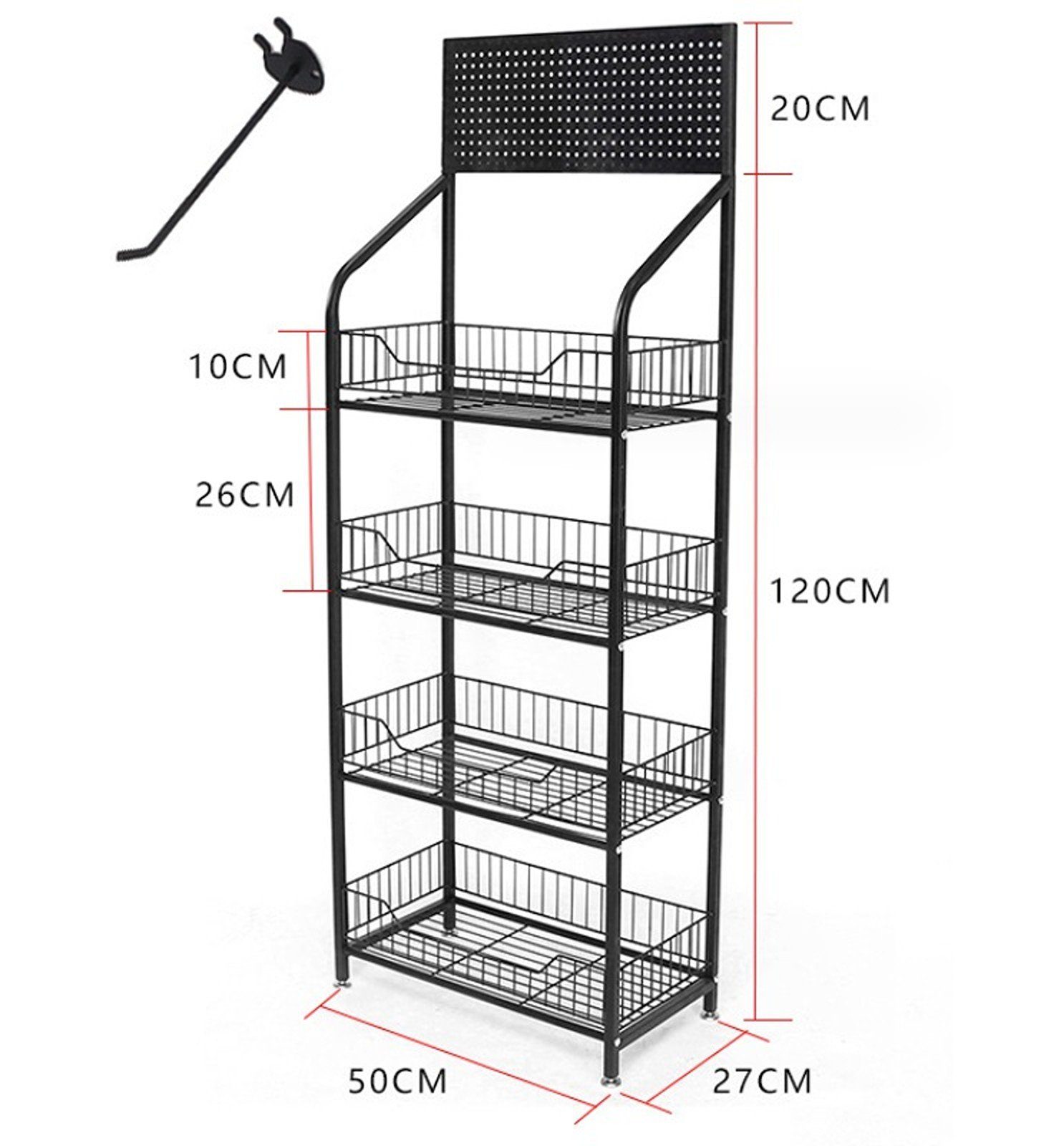 BAYLI Mehrzweckregal Ladenregale Einzelhandel - 140x50x27 cm Supermarktregale - Ladeneinric
