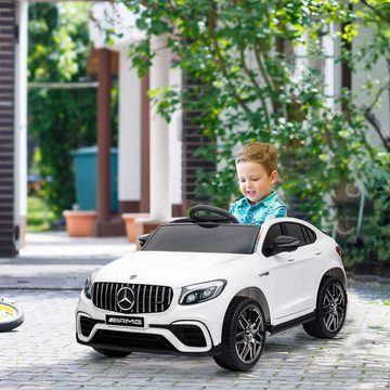 HOMCOM Elektro-Kinderauto Kinderfahrzeug Elektroauto mit Fernbedienung Sicherheitsgurt Weiß, Belastbarkeit 30 kg, (1-tlg), L115 x B70 x H55 cm