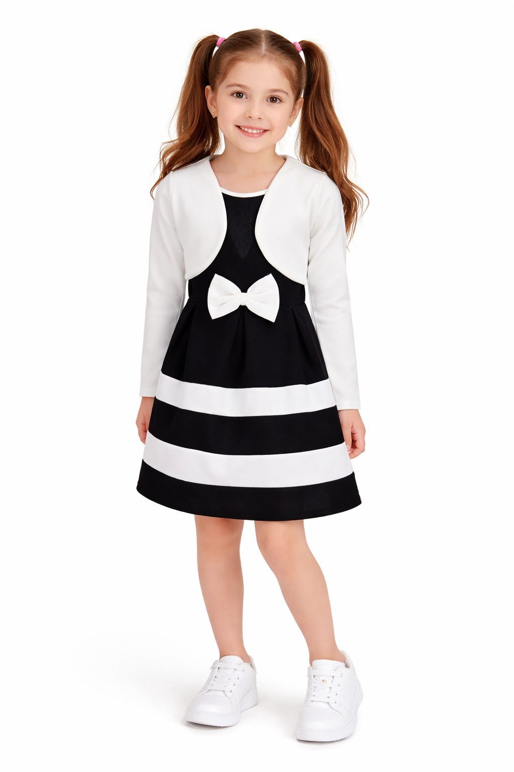 Girls Fashion A-Linien-Kleid Elegantes Mädchenkleid mit Bolero K241
