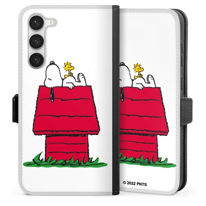 DeinDesign Handyhülle Snoopy Offizielles Lizenzprodukt Peanuts Snoopy and Woodstock Classic Samsung Galaxy S23 Plus Hülle Handy Flip Case Wallet Cover