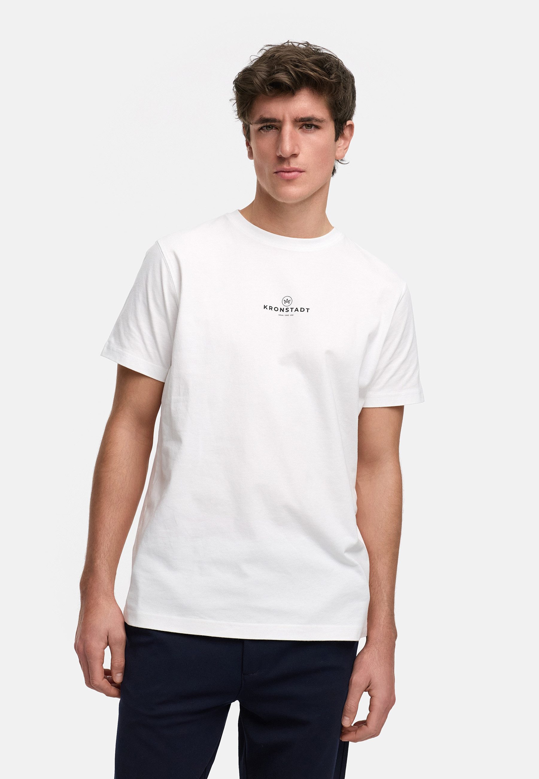 Kronstadt T-Shirt KSConrad Organic T-Shirt mit Rundhals-Ausschnitt aus 100% Bio-Baumwolle