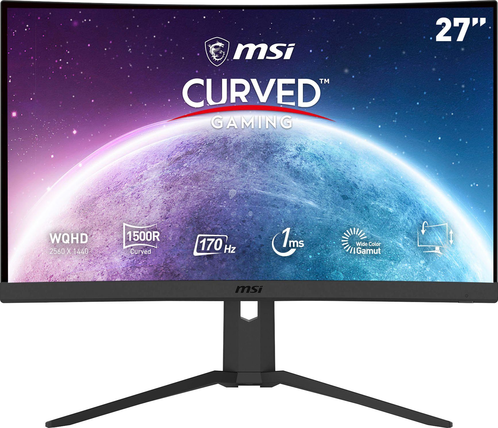 Reaktionszeit, Optix höhenverstellbar, G27CQ4P MSI Curved-Gaming-LED-Monitor E2 1 ms 170 3 1440 \