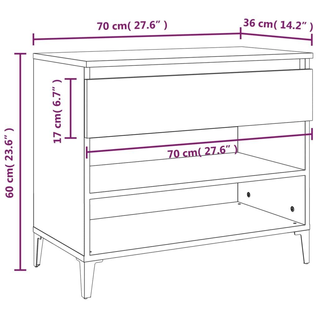 furnicato Schuhschrank Schuhregal Holzwerkstoff cm Eichen-Optik 70x36x60 Braun