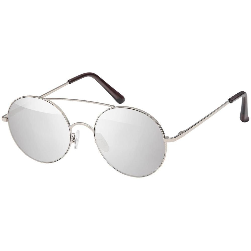 BEZLIT Eyewear Pilotenbrille Damen Herren Sonnenbrille Desginer Metall (1-St) mit schwarzen Linsen Silber