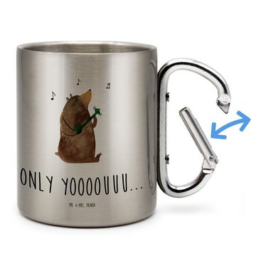 Mr. & Mrs. Panda Tasse Bär Gitarre - Transparent - Geschenk, Teddy, Outdoor, Karabiner, Edel, Edelstahl, Robust & Isolierend