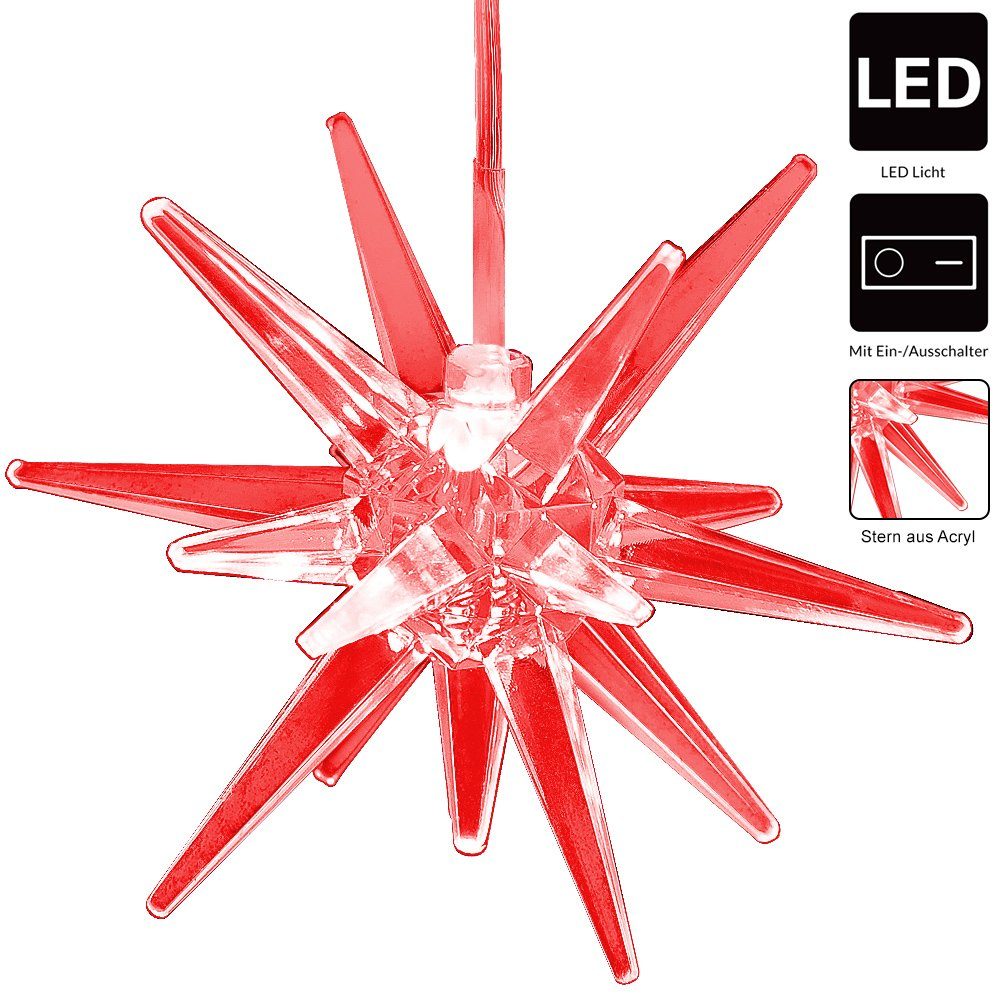 Beleuchtet Fach-Farbwechsel mit Weihnachtsstern monzana 7 LED 2x Dekofigur, Monzana