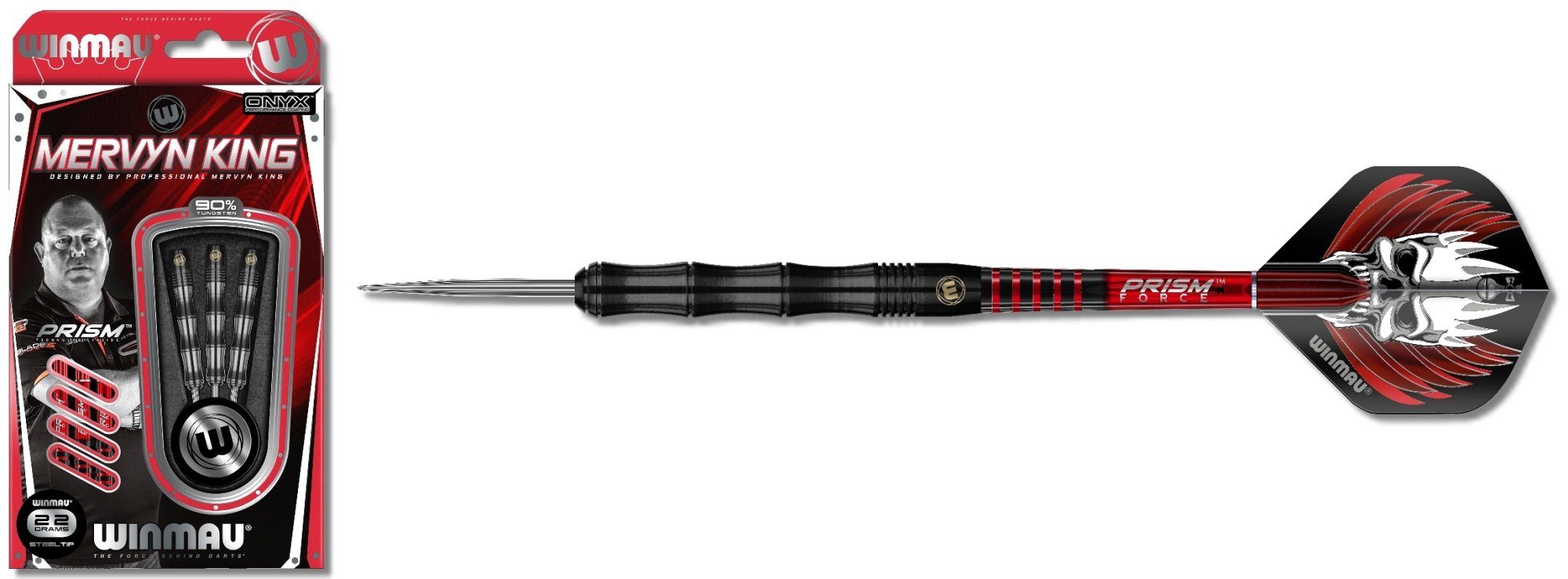 Winmau Dartpfeil Winmau Mervyn King Steeldart Onyx coating 1413 22 g und 24 g