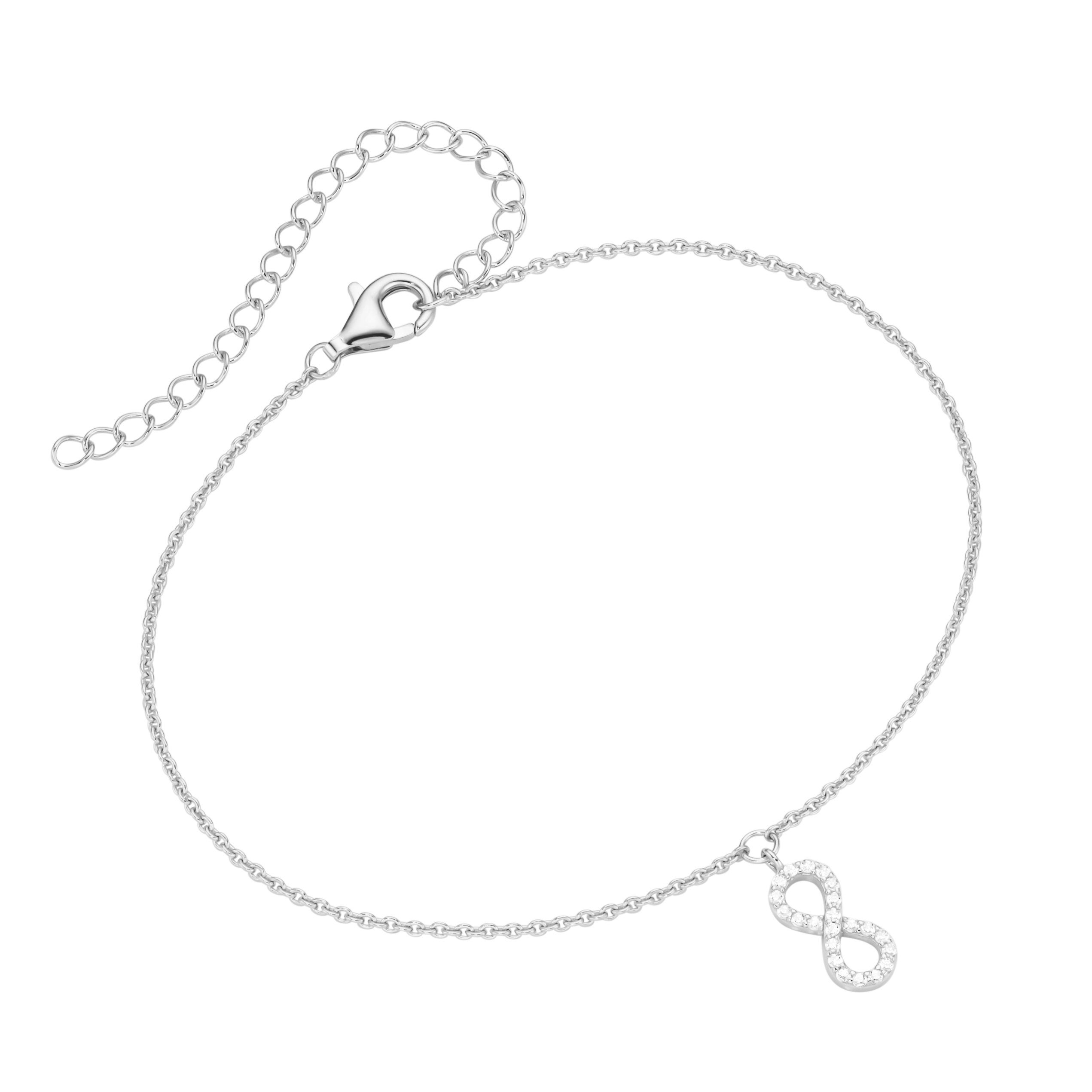 Anhänger 925 Zirkonia, Jewel Silber Behang Infinity, mit Fußkette mit Smart