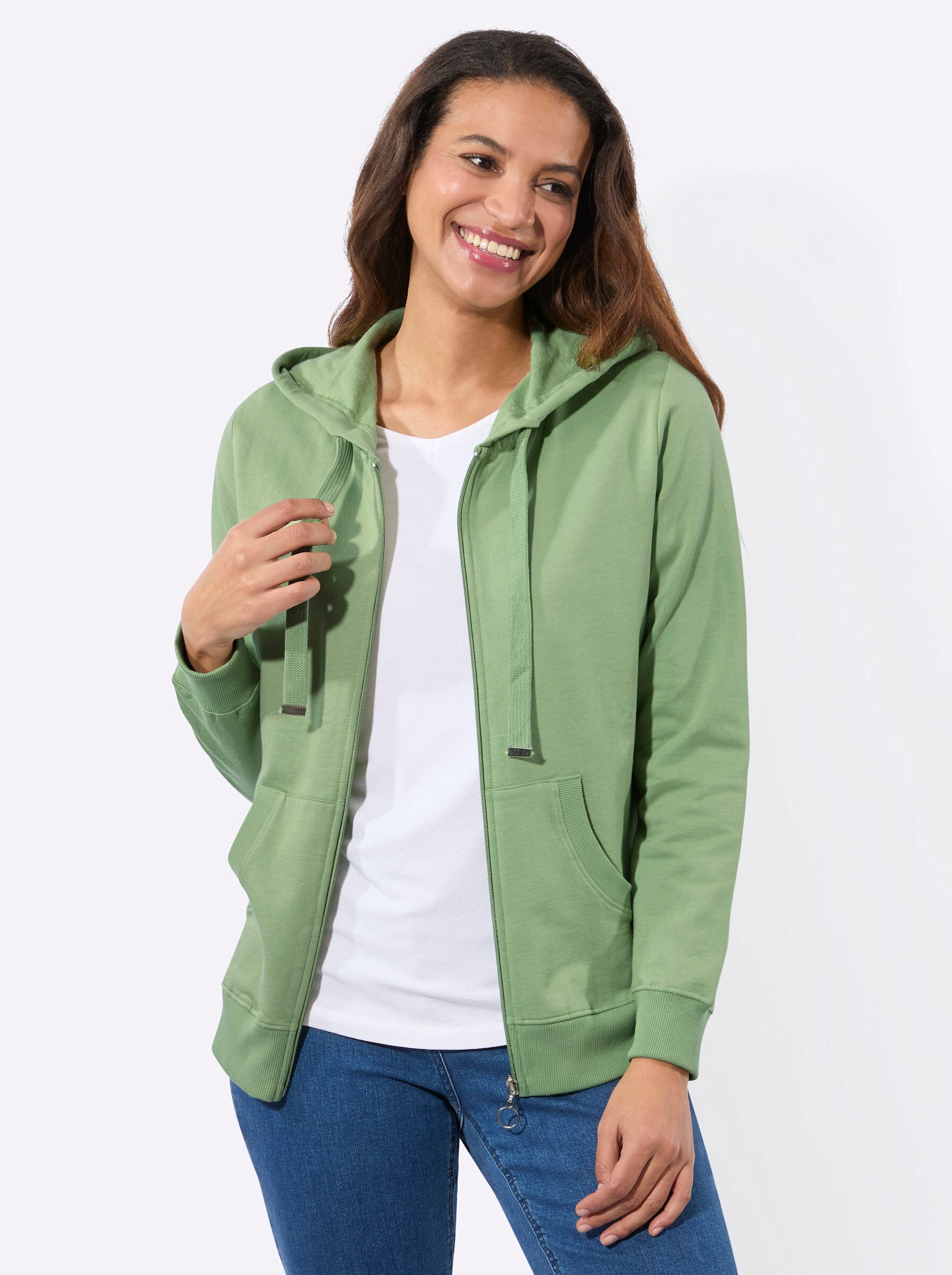 Shirtjacke Sweatjacke Langarm