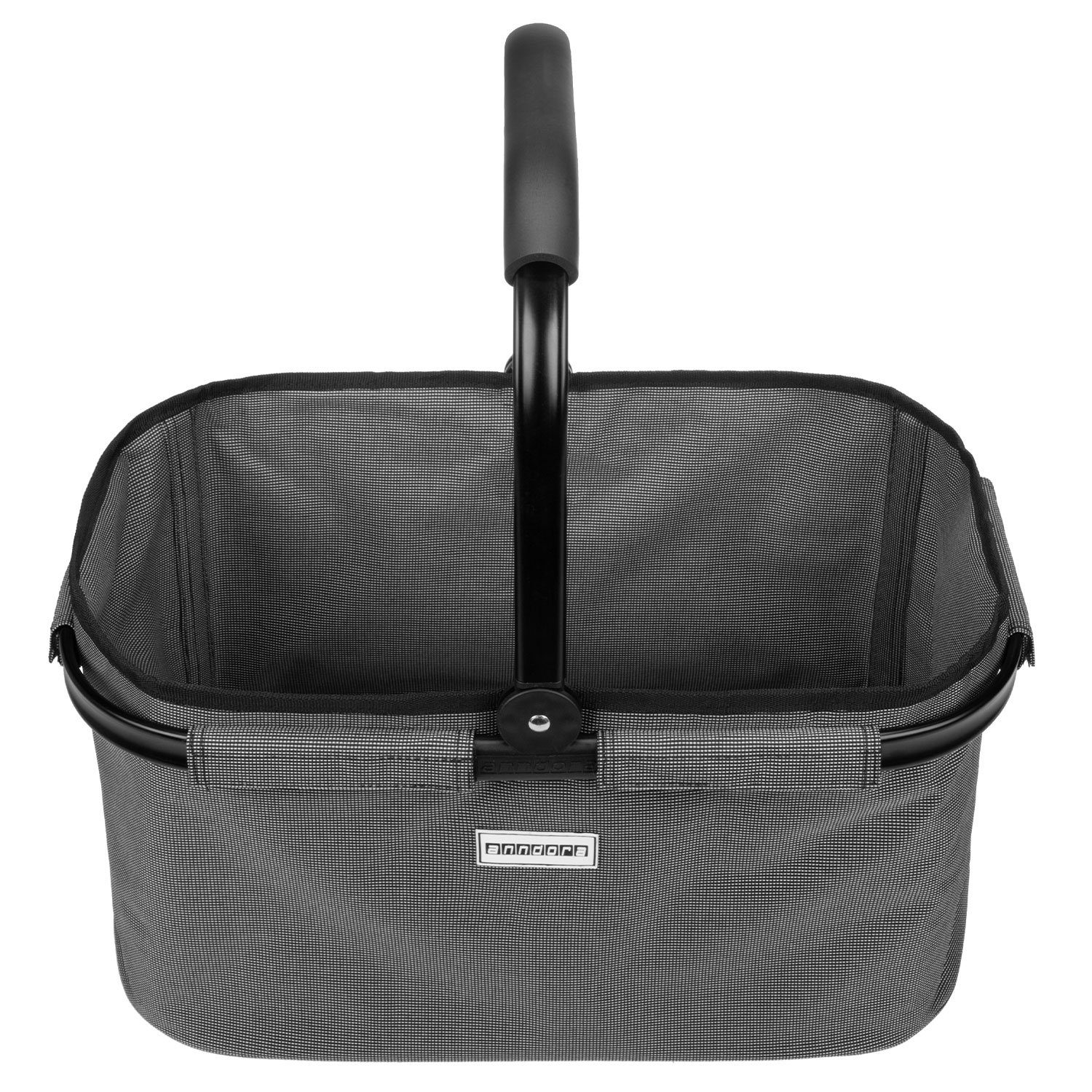 anndora Einkaufskorb mit stabilem Aluminiumrahmen, 22 l, Stoff durch Klettverschluss leicht abnehmbar zum Reinigen