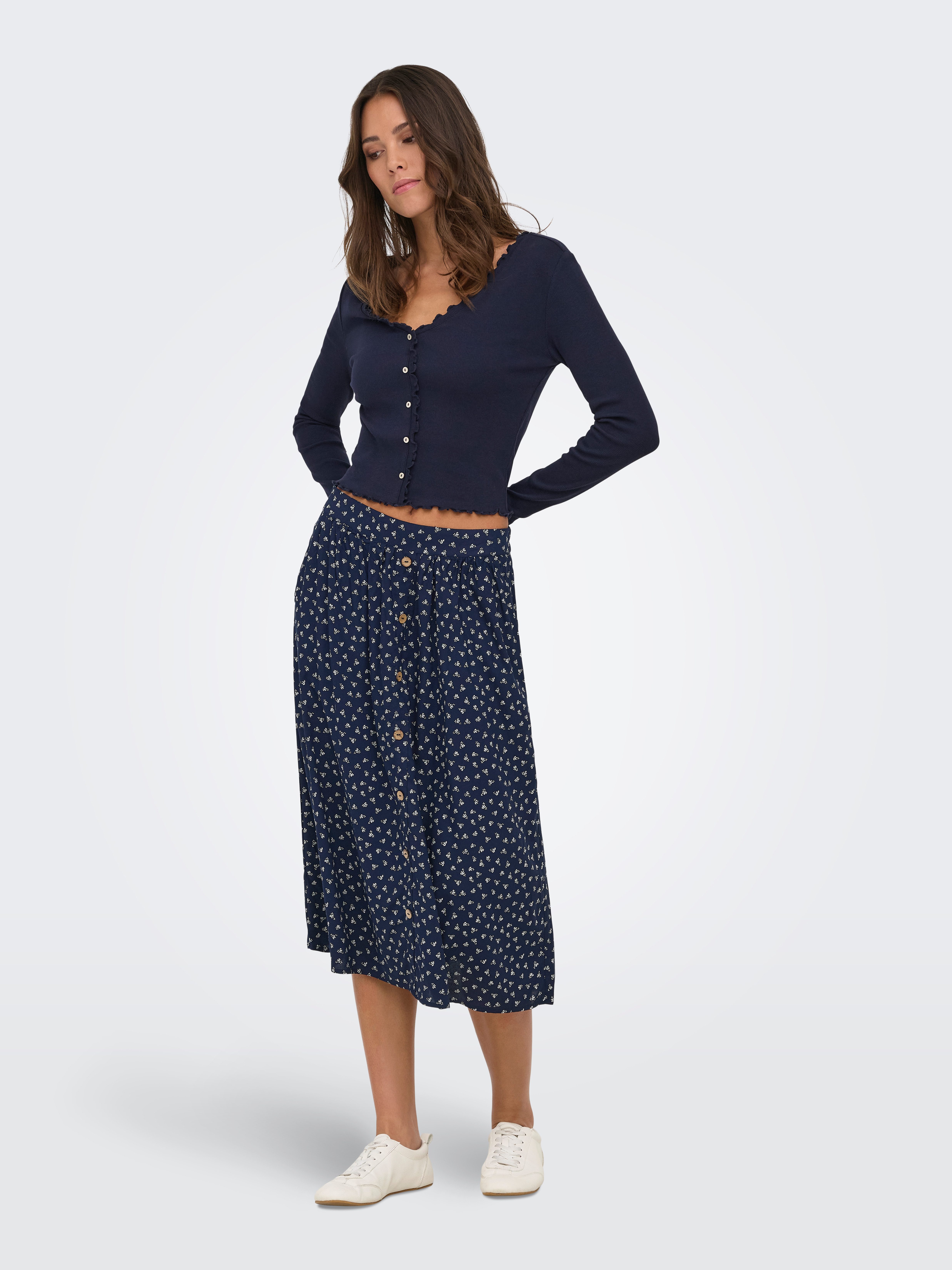 ONLY Sommerrock ONLMILANO AOP LIFE LONG SKIRT WVN NOOS Viskose – Bild 5 von 5