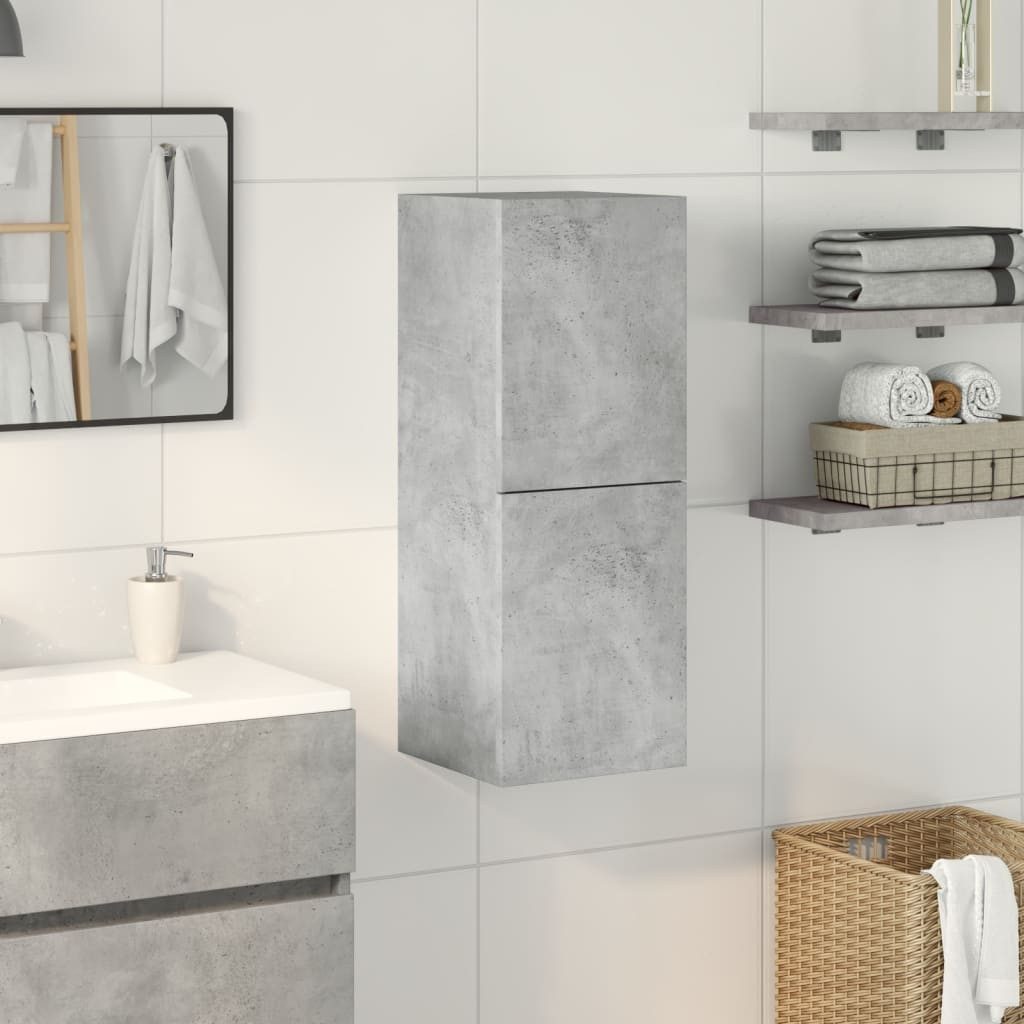 vidaXL Badezimmer-Set Bad-Hängeschrank Betongrau 30x30x80 cm günstig online kaufen