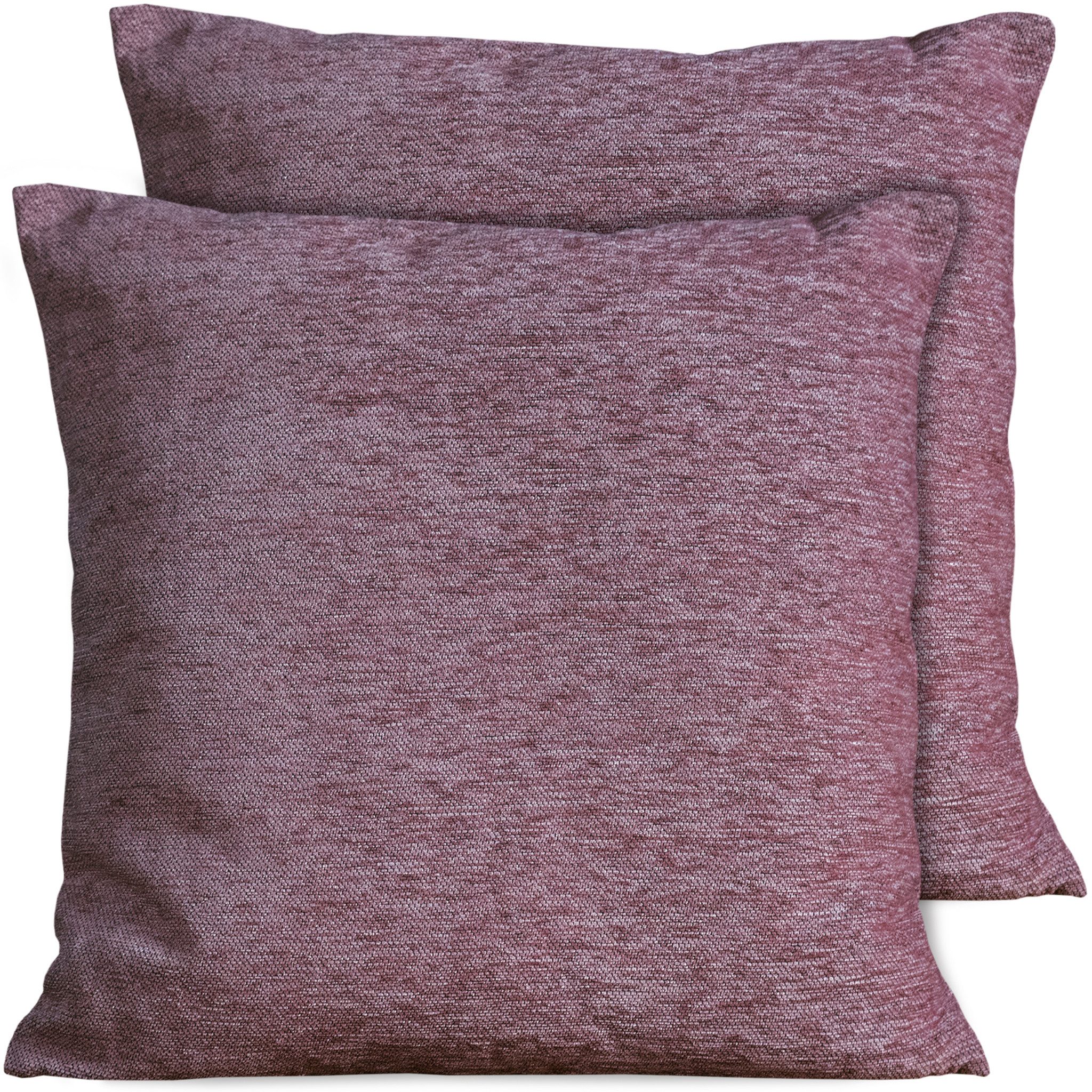 matches21 HOME & HOBBY Kissenbezüge 2er Set Kissenhüllen 45x45 cm altrosa meliert als weiche Dekokissen, (2 Stück), Zierkissen-Bezüge für Sofa-Kissen, Couch-Kissen