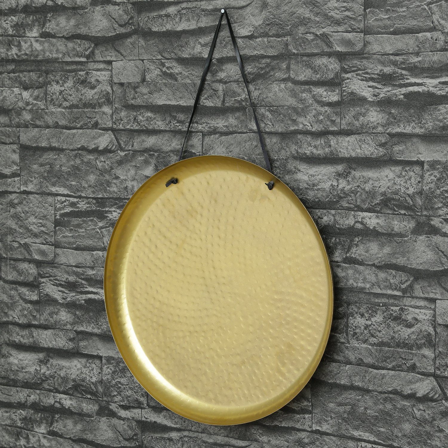 MARELIDA Dekotablett Dekotablett Dekoteller Metall Schale gehämmert 38,5cm gold – Bild 5 von 5