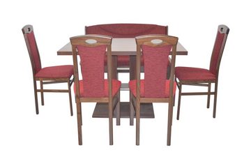 moebel-direkt-online Essgruppe 6teilige Sitzgruppe, bestehend aus Esstisch, Sitzbank und 4 Stühlen, (Spar-Set, 6teiliges Set), Sitzbank mit Stauraum unter der Sitzfläche