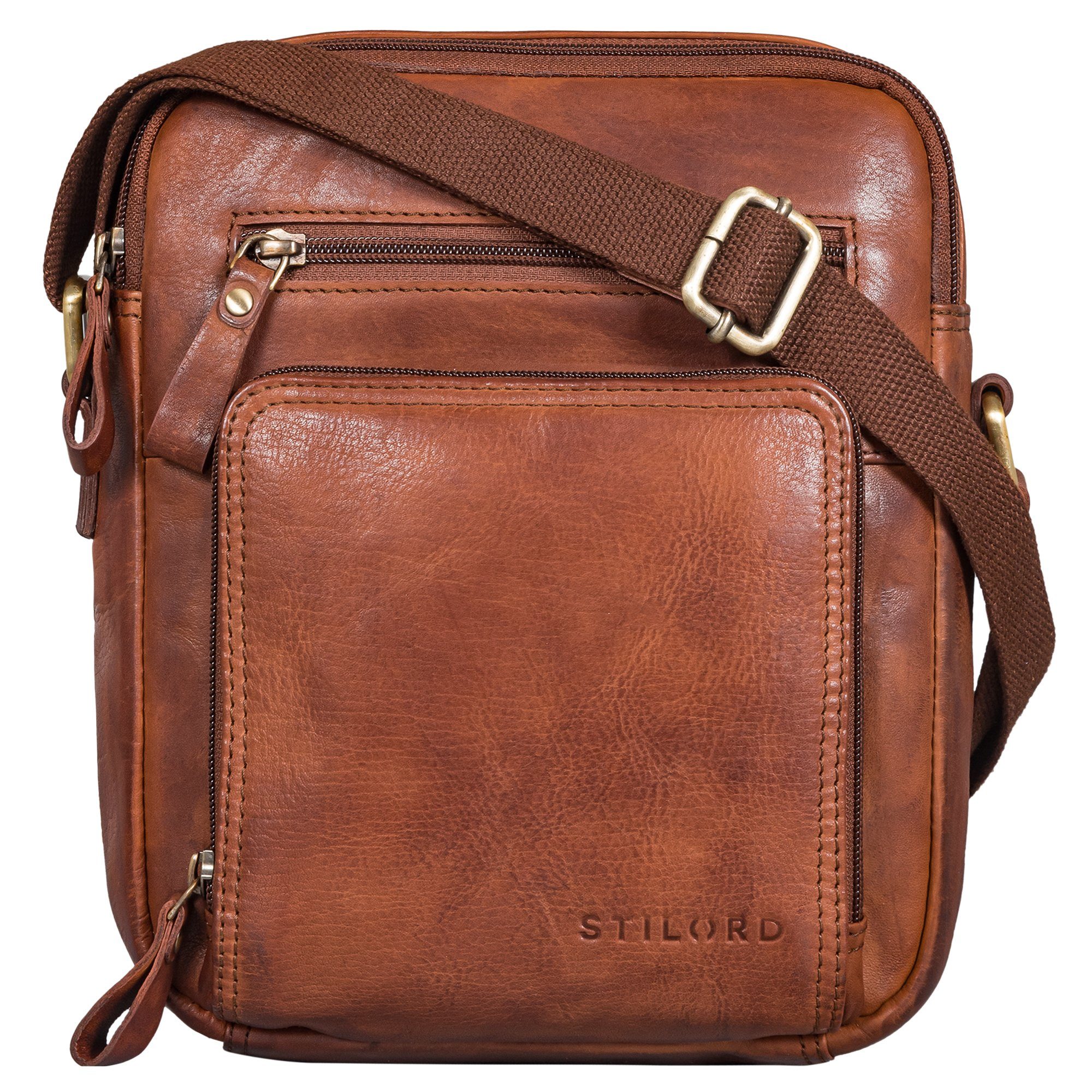 Schultertasche "Darius" Kleine Umhängetasche Herren Leder