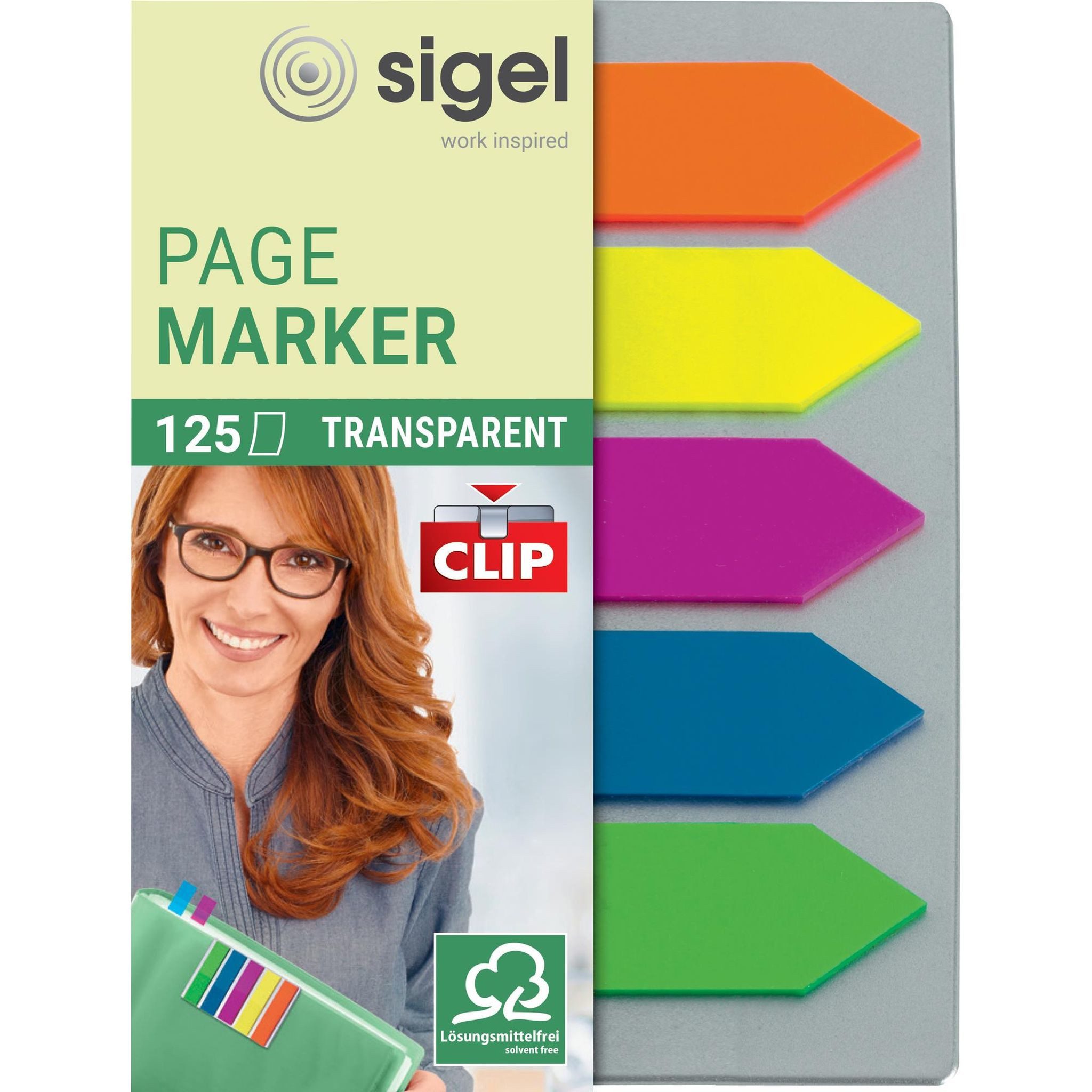 Sigel Haftnotizblock SIGEL HN611 Haftmarker - grün/blau/violett/gelb/orange - 125