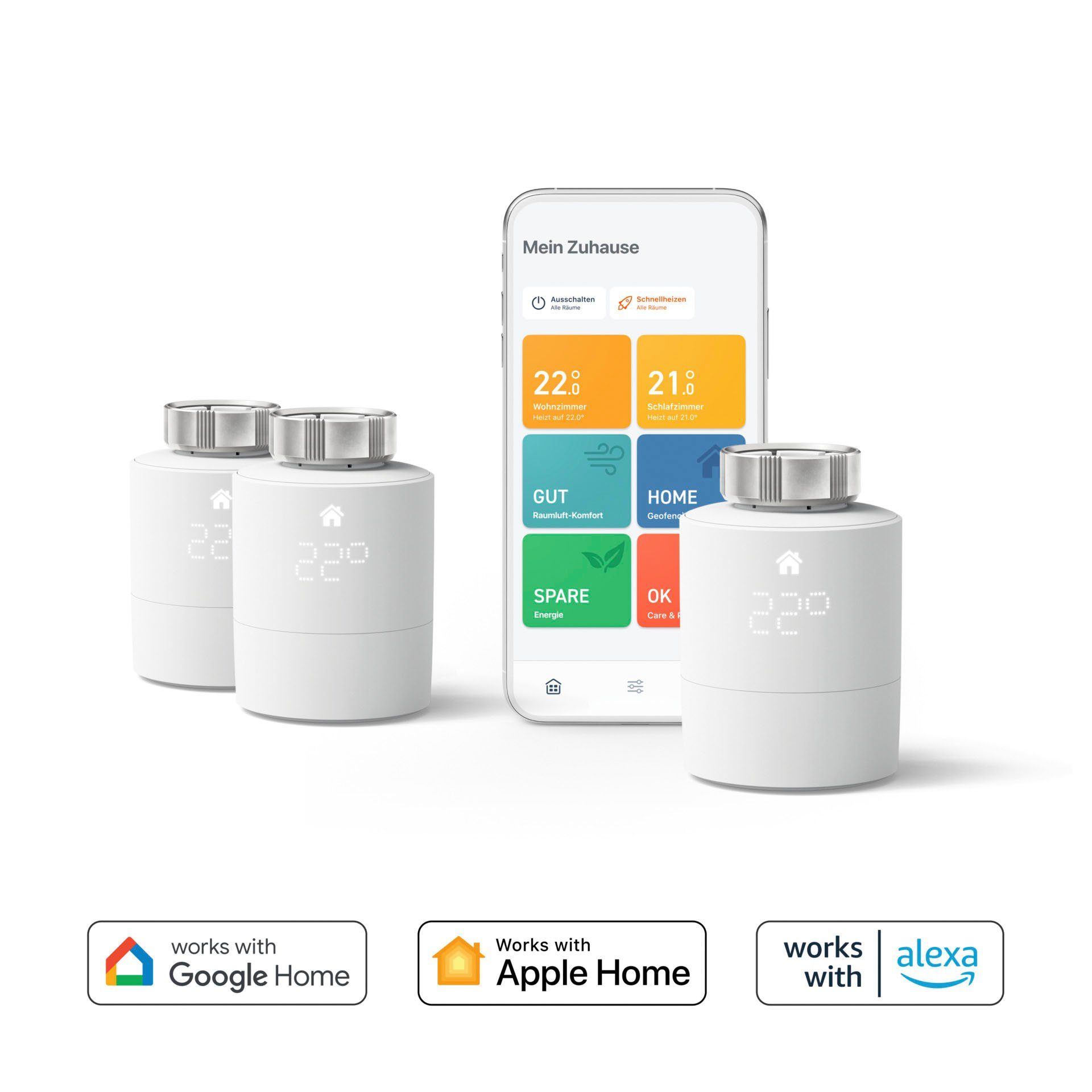 Tado Heizkörperthermostat Set tado SRT- 3x Heizkörperthermostate V3+ Kit Starter Smartes inkl