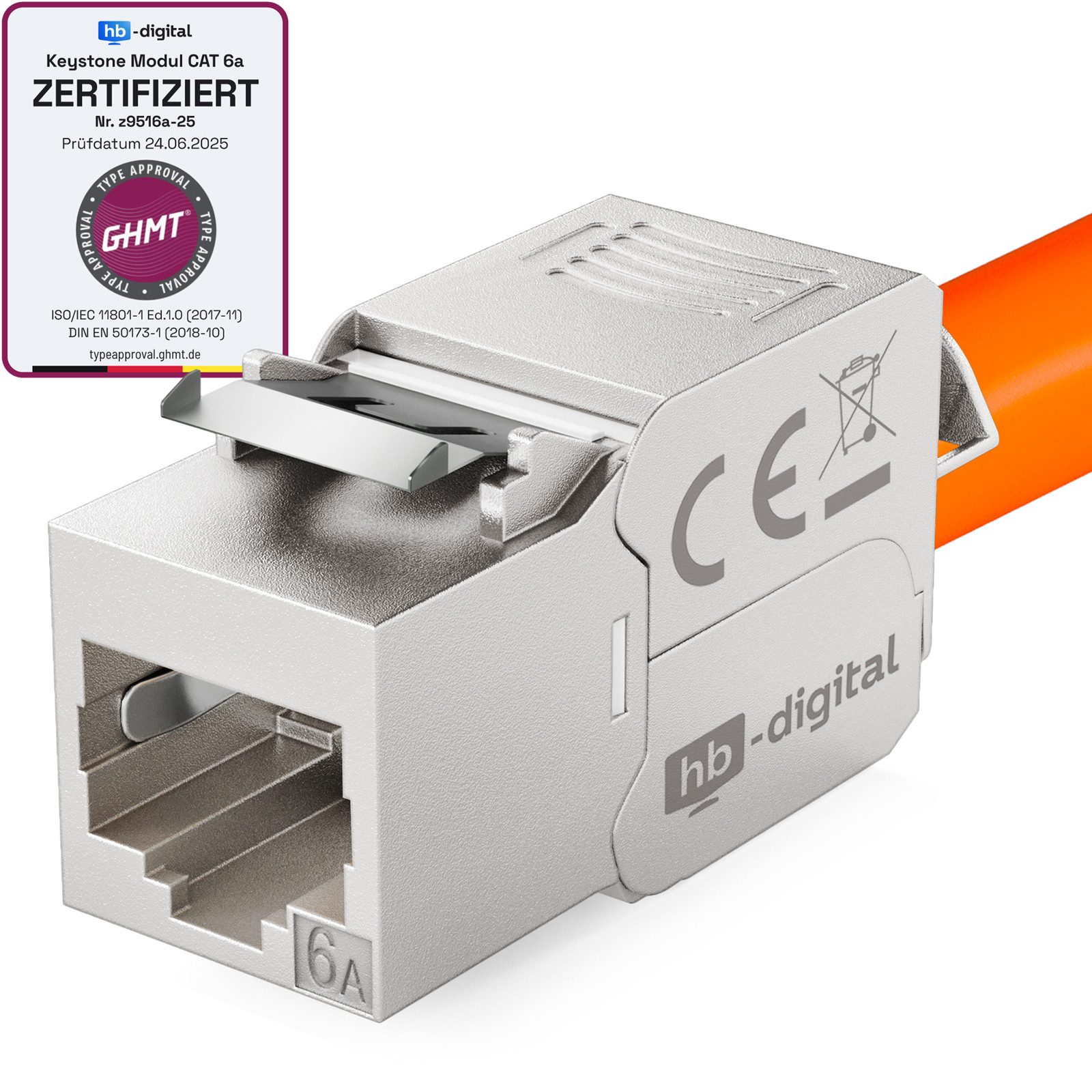 HB-DIGITAL hb-digital Patchpanel 10 Zoll 12 Port mit CAT 6a Keystone 1HE schwarz Netzwerk-Panel (12 Port, 1 HE, mit Cat 6a Keystone Modul RJ45)