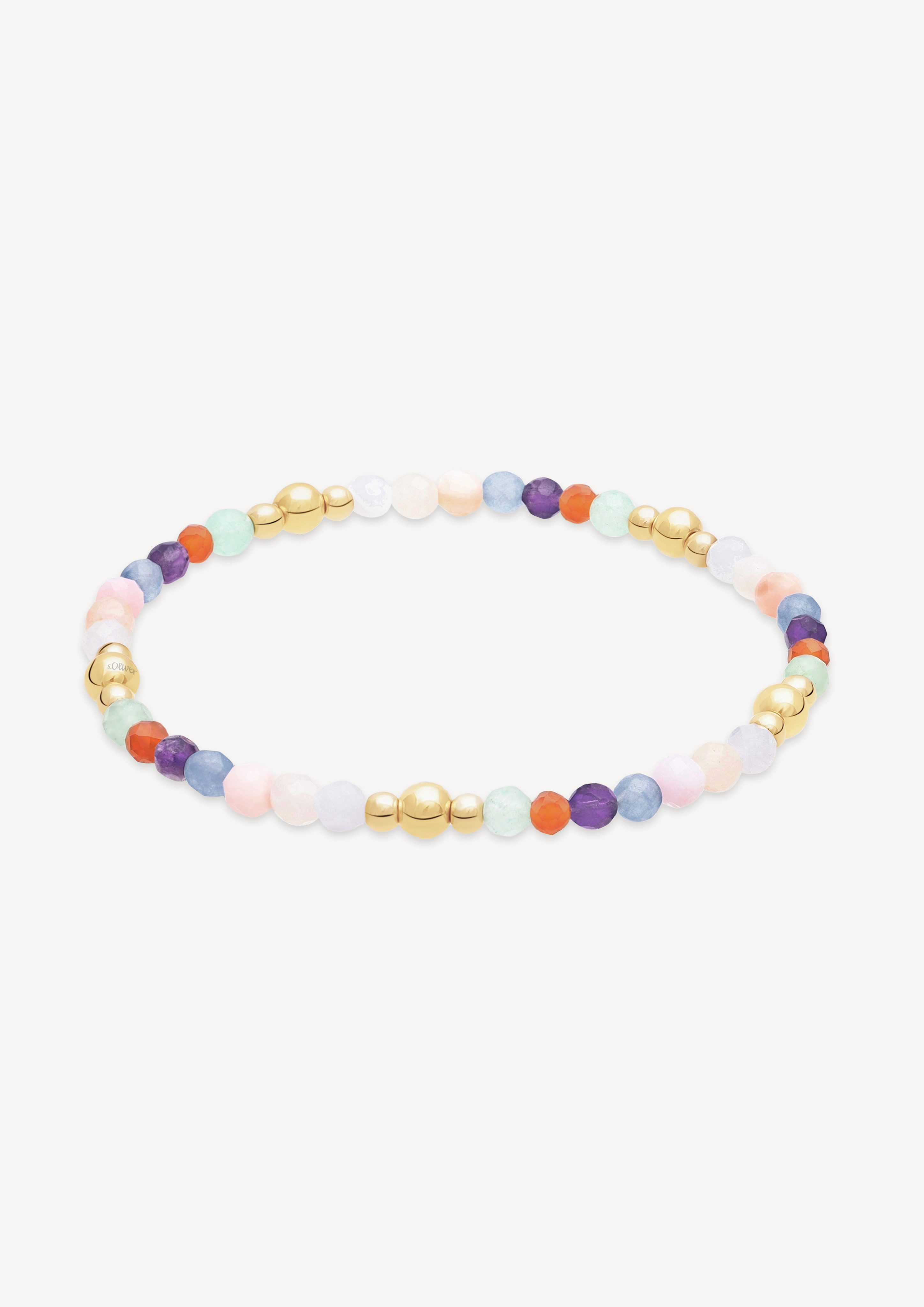 s.Oliver Armband Colorful Beads, mit Quarz, Aquamarin, Lapislazuli-Imitat, Amethyst, Agate, Aventurin