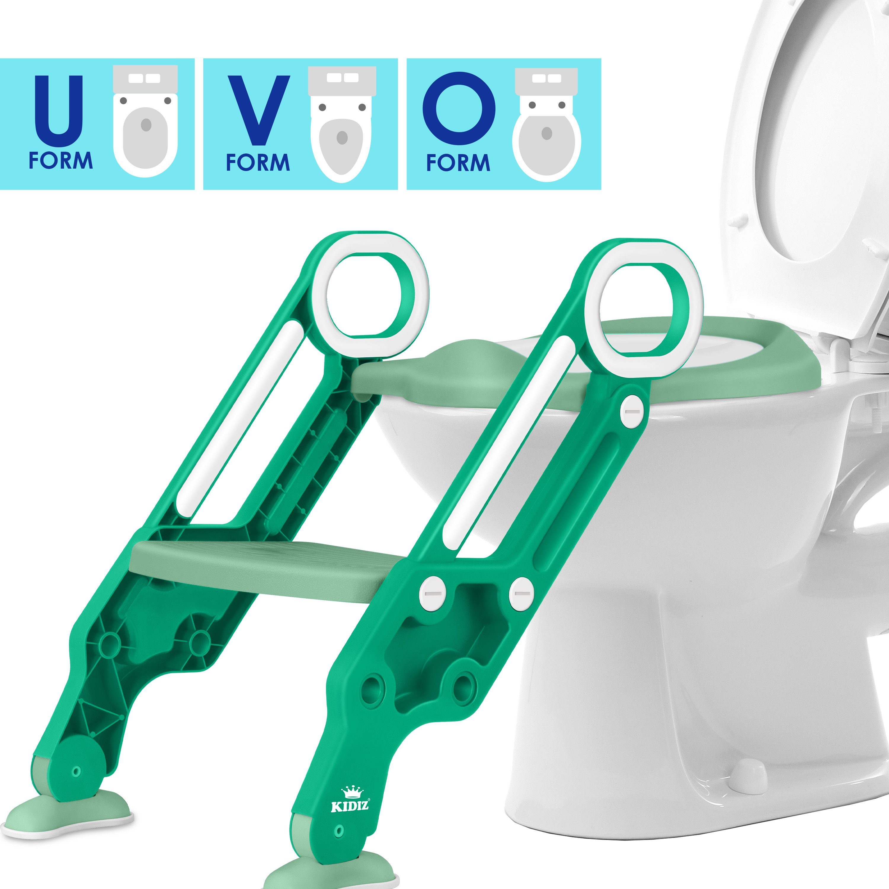 KIDIZ WC-Sitz, Kinder Toilettensitz Toilettentrainer mit Treppe und Griffe