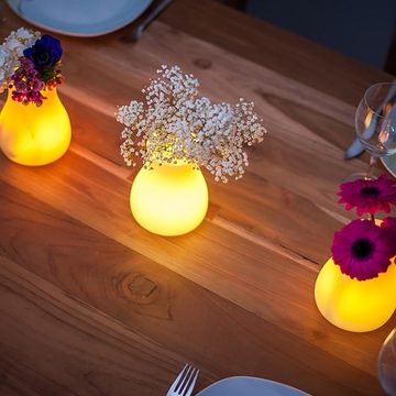 Licht-Trend Gartenleuchte Akku LED-Tischvase Olio mit App-Steuerung Weiß