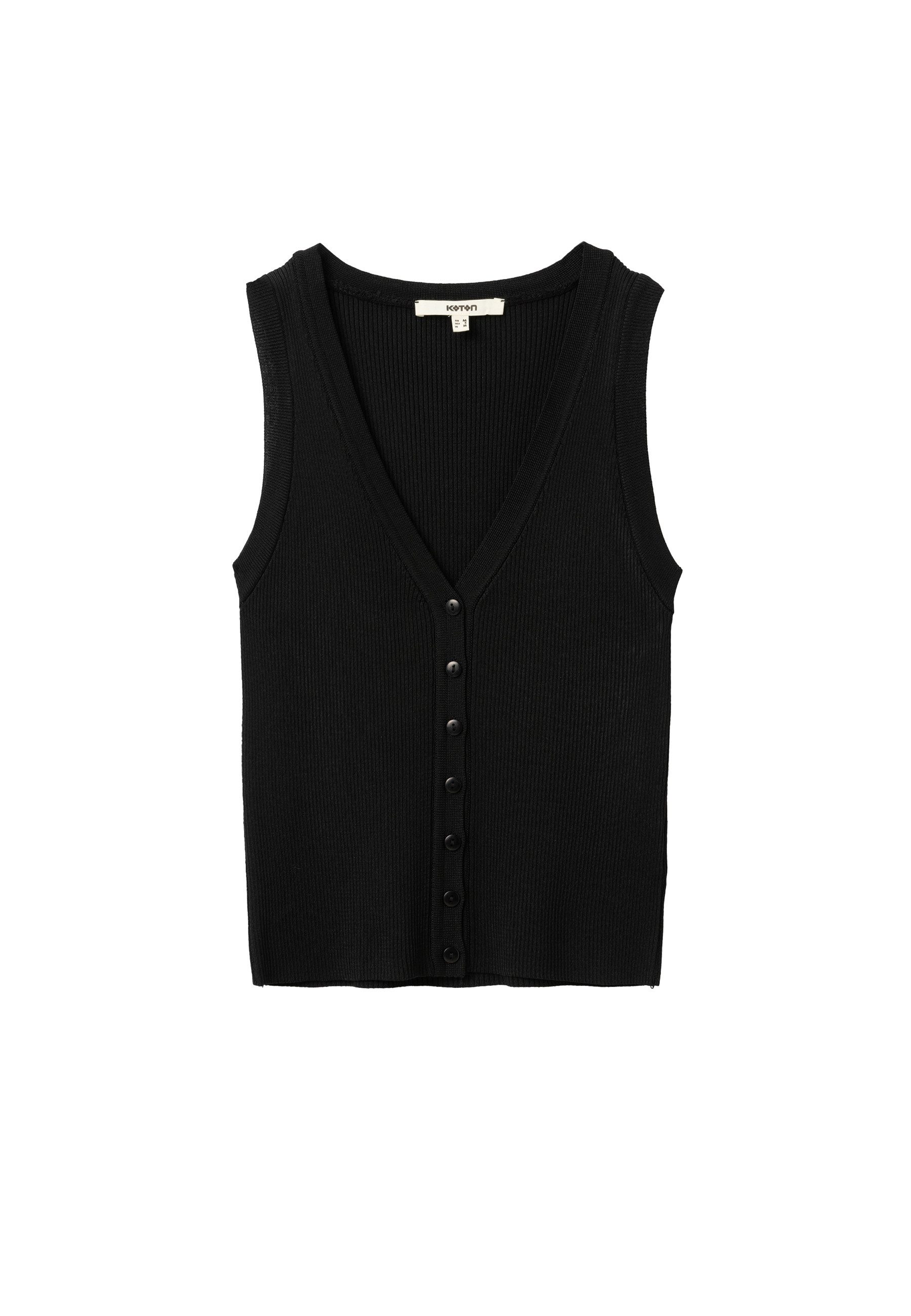 Koton Strickweste V-Kragen Mit Knöpfen Strickweste günstig online kaufen