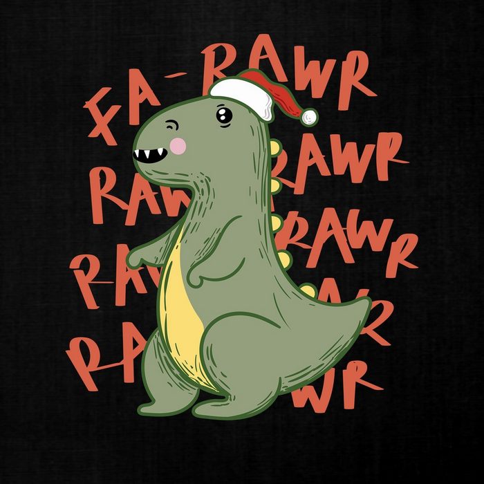 Quattro Formatee Kurzarmshirt Fa-Rawr Rawr Weihnachten T-Rex Dinosaurier süß (1-tlg)