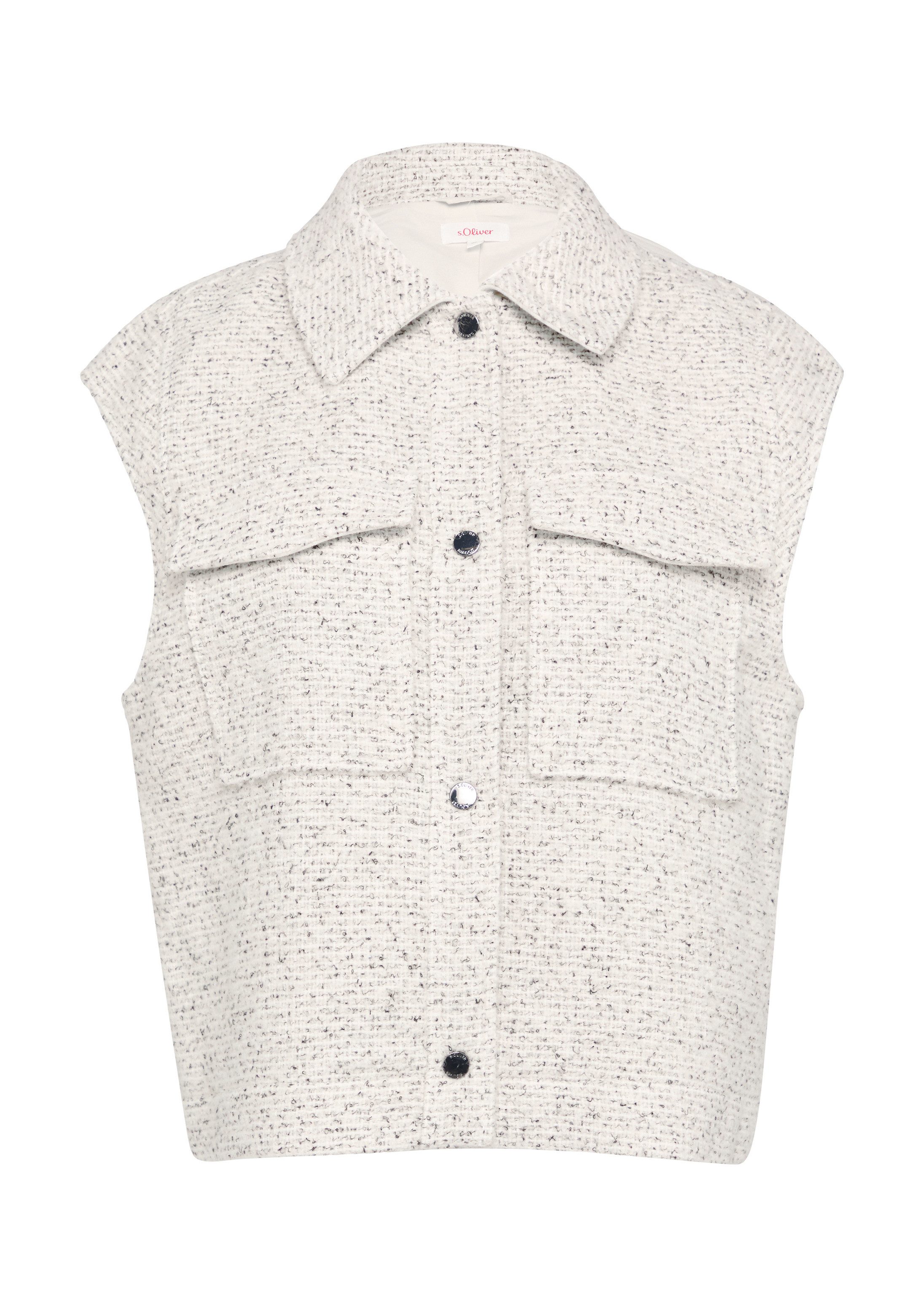 s.Oliver Funktionsweste Indoor-Weste Bouclé-Weste mit aufgesetzten Taschen