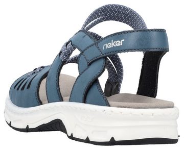 Rieker Sandale, Sommerschuh, Sandalette, Keilabsatz, mit elastischen Riemchen