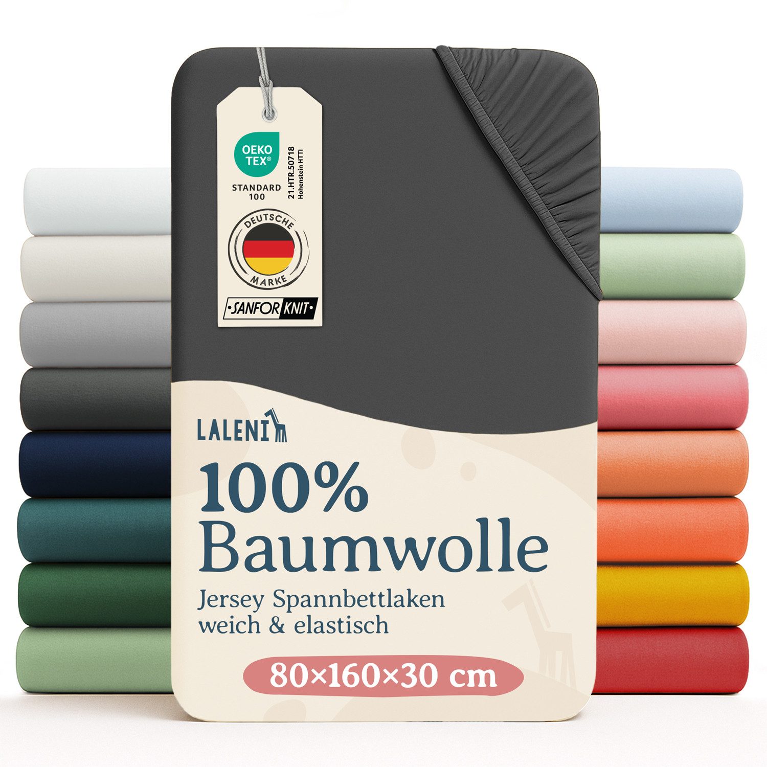 Laleni Spannbettlaken Jersey Spannbettlaken, für Baby Beistellbett & Stubenwagen, Gummizug: Rundumgummizug, (1 Stück), 100% Baumwolle