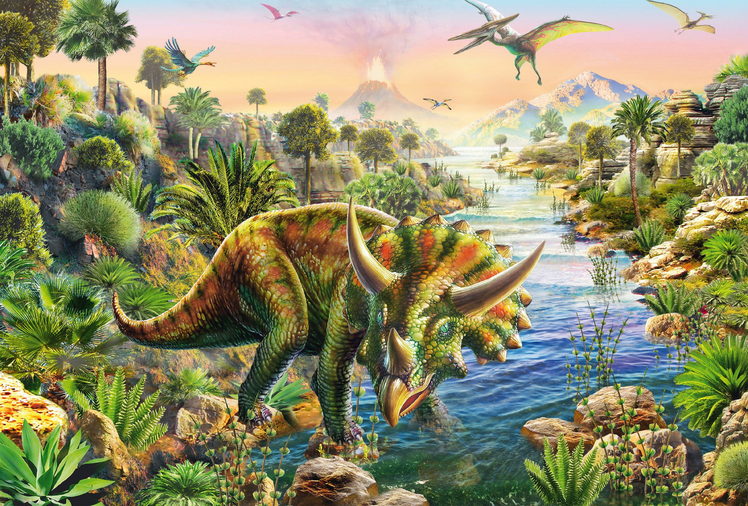 Schmidt Spiele Puzzle Abenteuer mit den Dinos, 144 Puzzleteile, 3x48 Teile