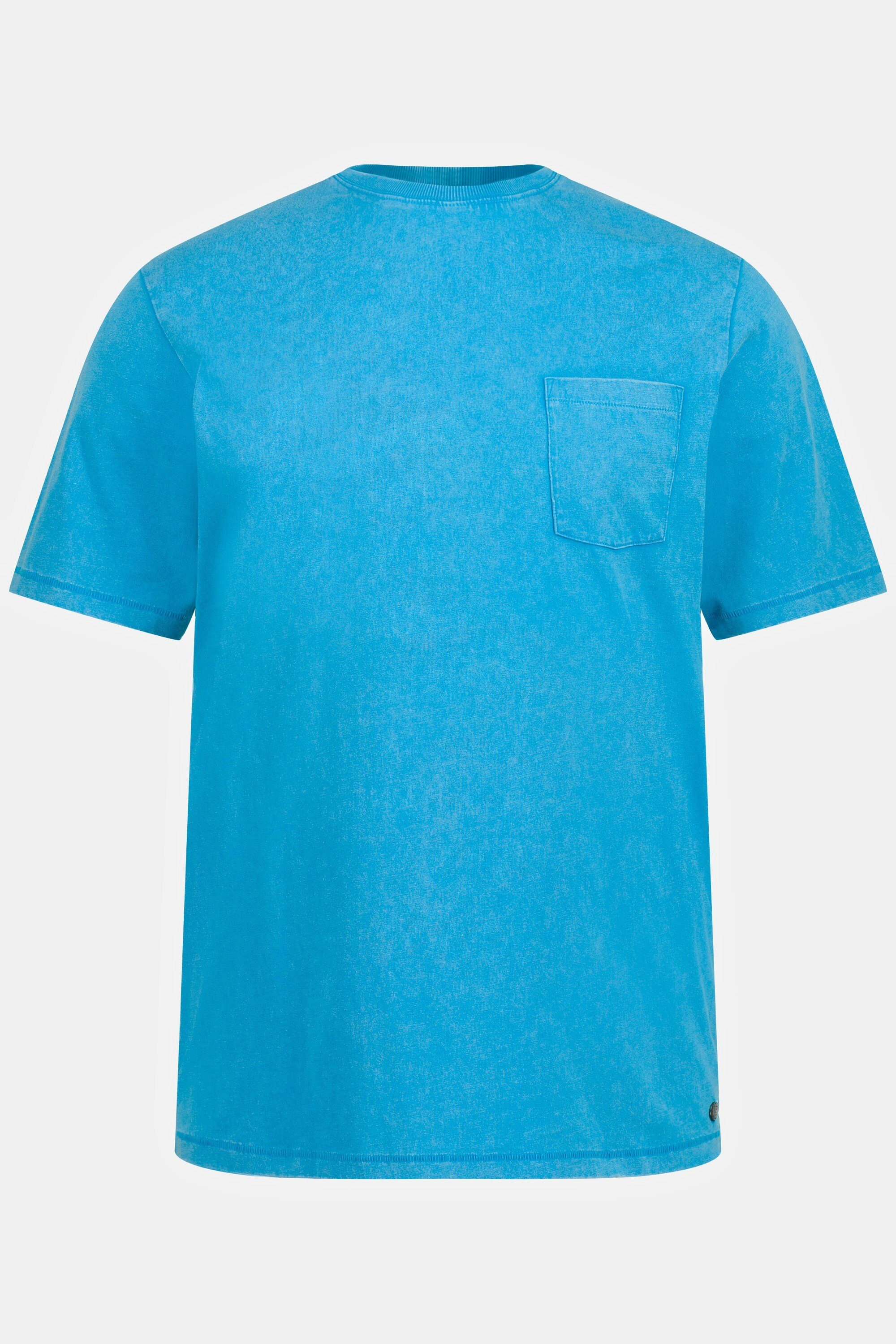 JP1880 T-Shirt T-Shirt Flammjersey acid aquamarin washed Biobaumwolle