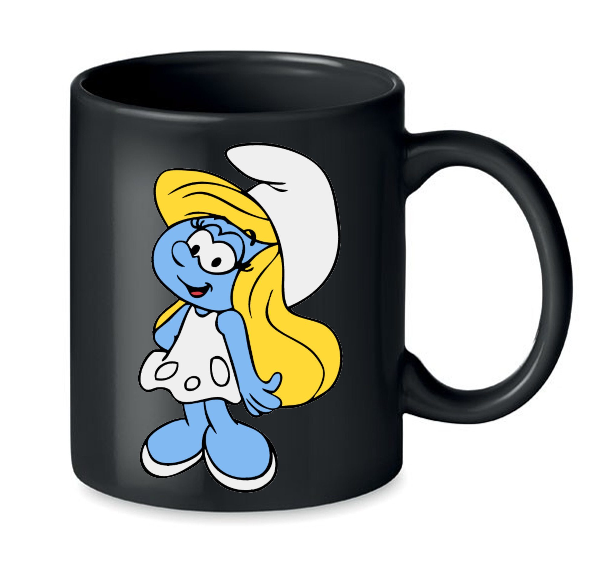 Blondie & Brownie Schlumpfine Tasse Smurf, Papa Schwarz Keramik Schlumpfhausen Schlumpf Schlumpf