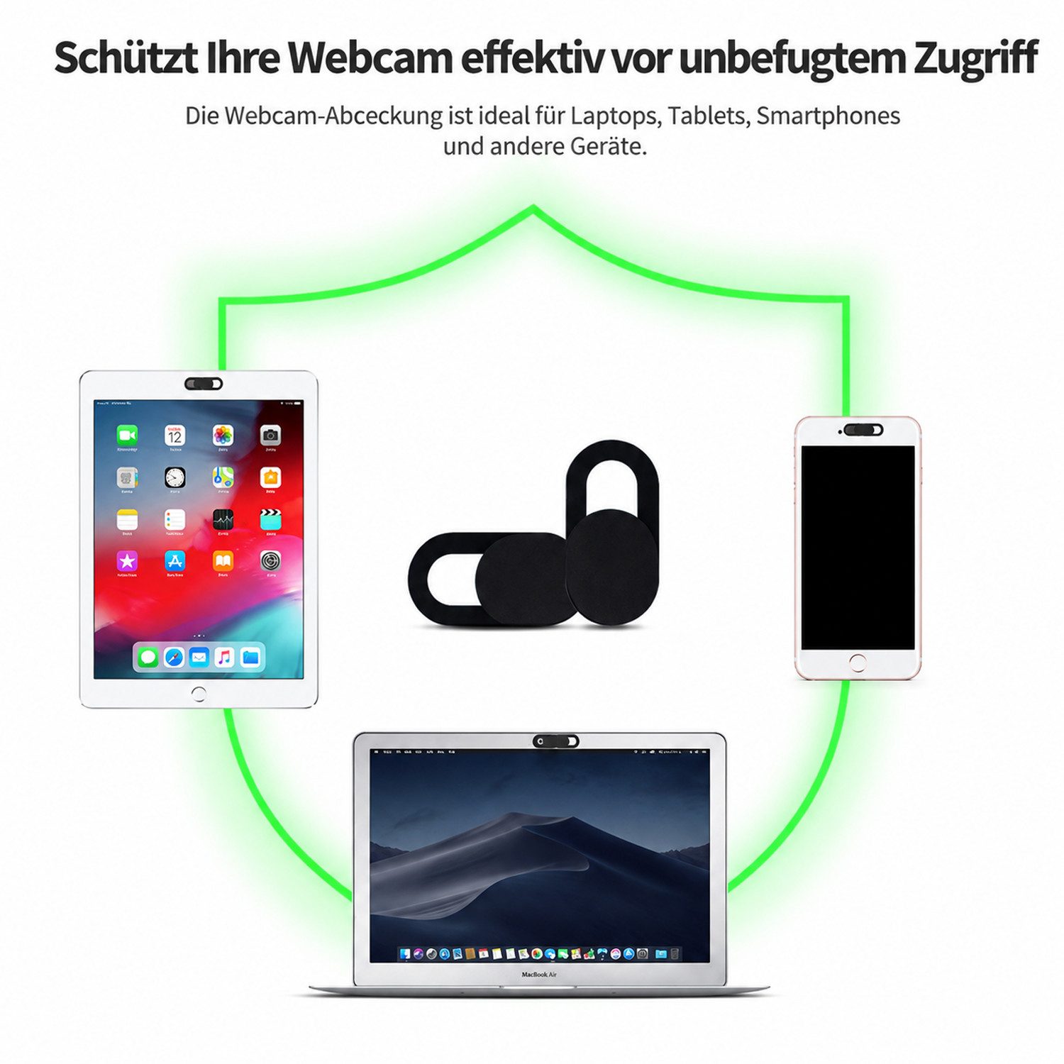BOOD Abdeckhaube 16x Kamera Abdeckung Smartphone Handy Tablet Laptop Spion Schutz, Ultradünn, universell passend, schützt effektiv Ihre Privatsphäre – Bild 5 von 5