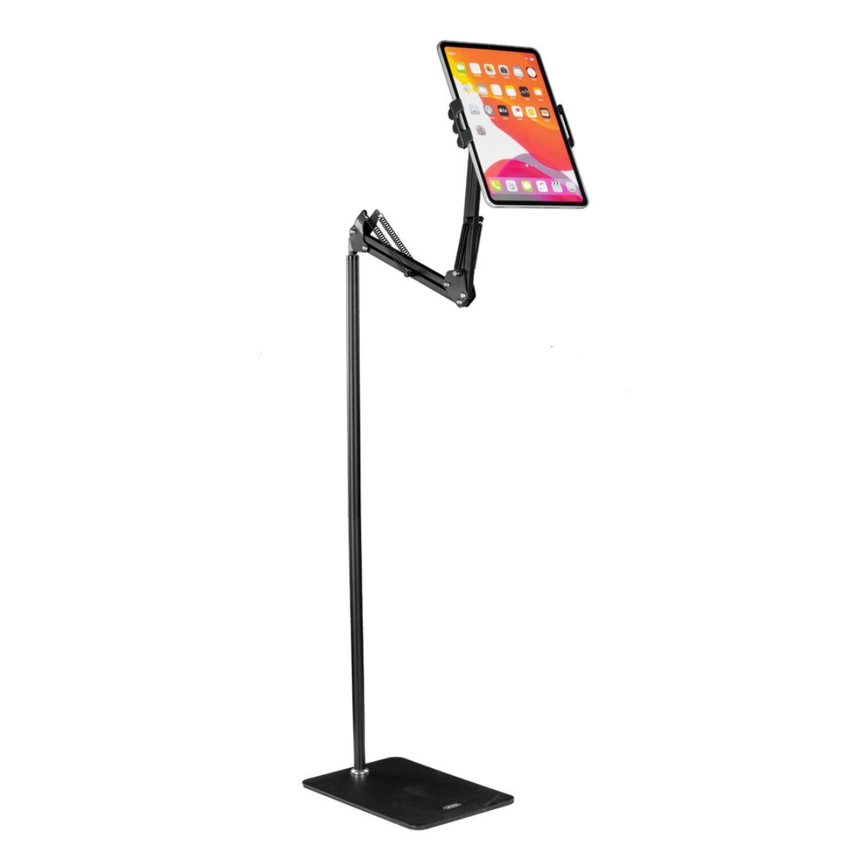 XO Smartphone-Halterung C137 Smartphone-Tablet-Ständer Schwarz 40–135 cm 360° drehbar, (bis 11 Zoll, Einzelartikel, Einzelartikel, Höhenverstellbarer Standfuß mit 360°-Drehung)