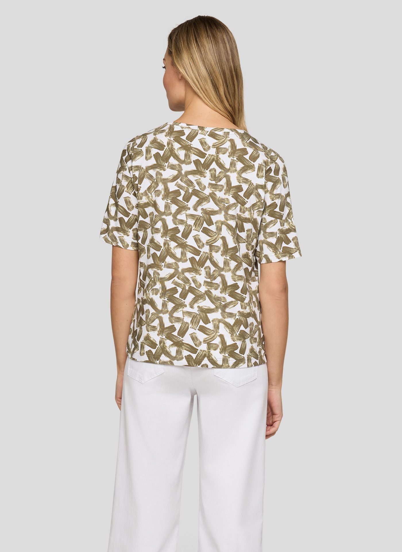 Rabe Rundhalsshirt mit Allover-Muster