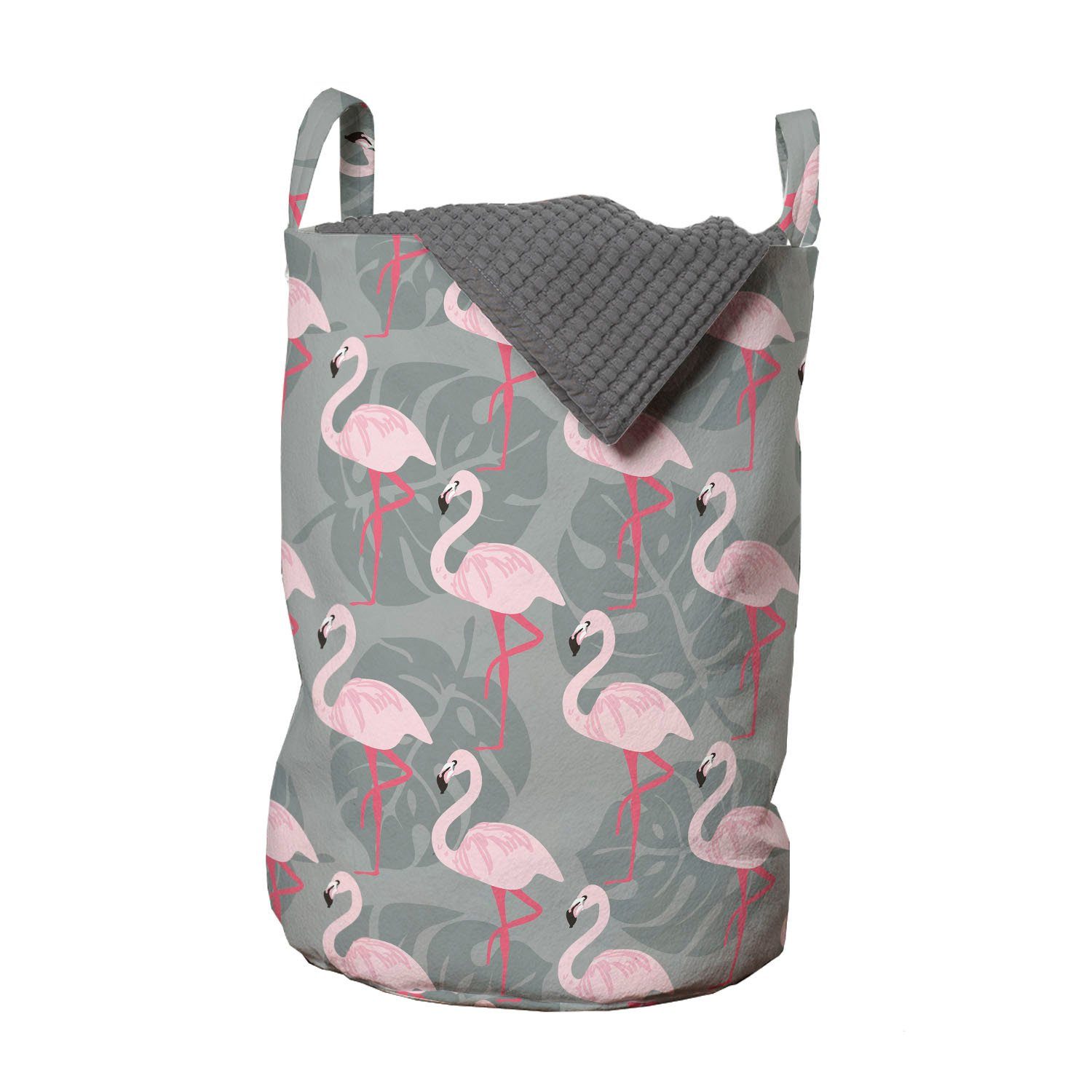 Wäschesäckchen für Wildlife Wäschekorb Waschsalons, Baum-Blätter mit Kordelzugverschluss Abakuhaus Flamingo Griffen