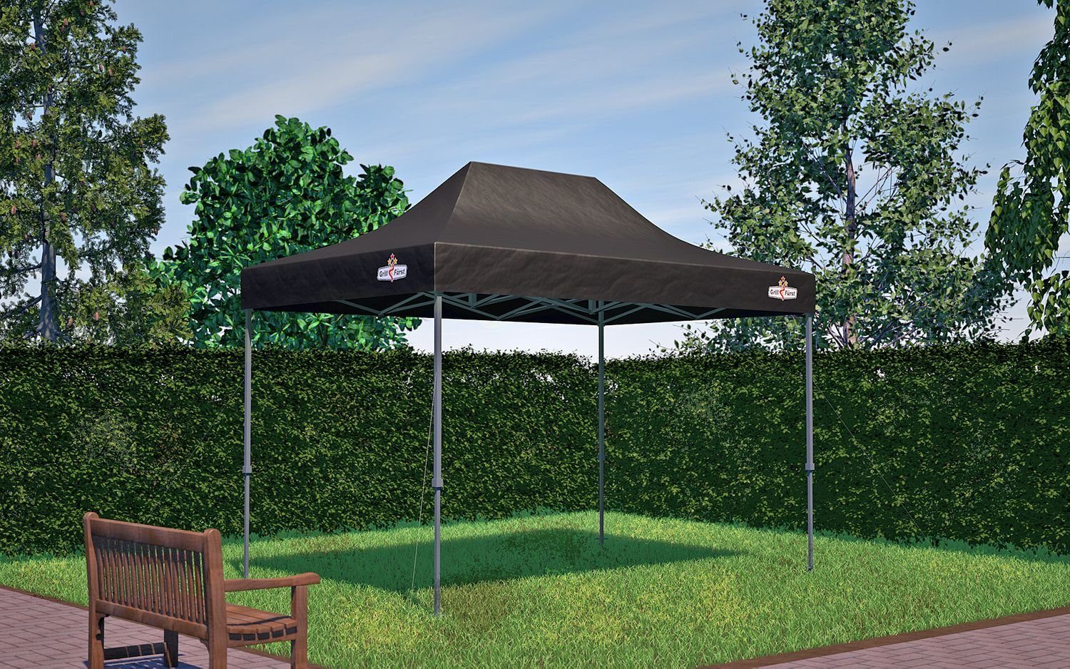Grillfürst Grillpavillon Grillfürst Premium Pop-Up Grillpavillon / Grillzelt 4,5 x 3 m mit wasserdichtem Dach
