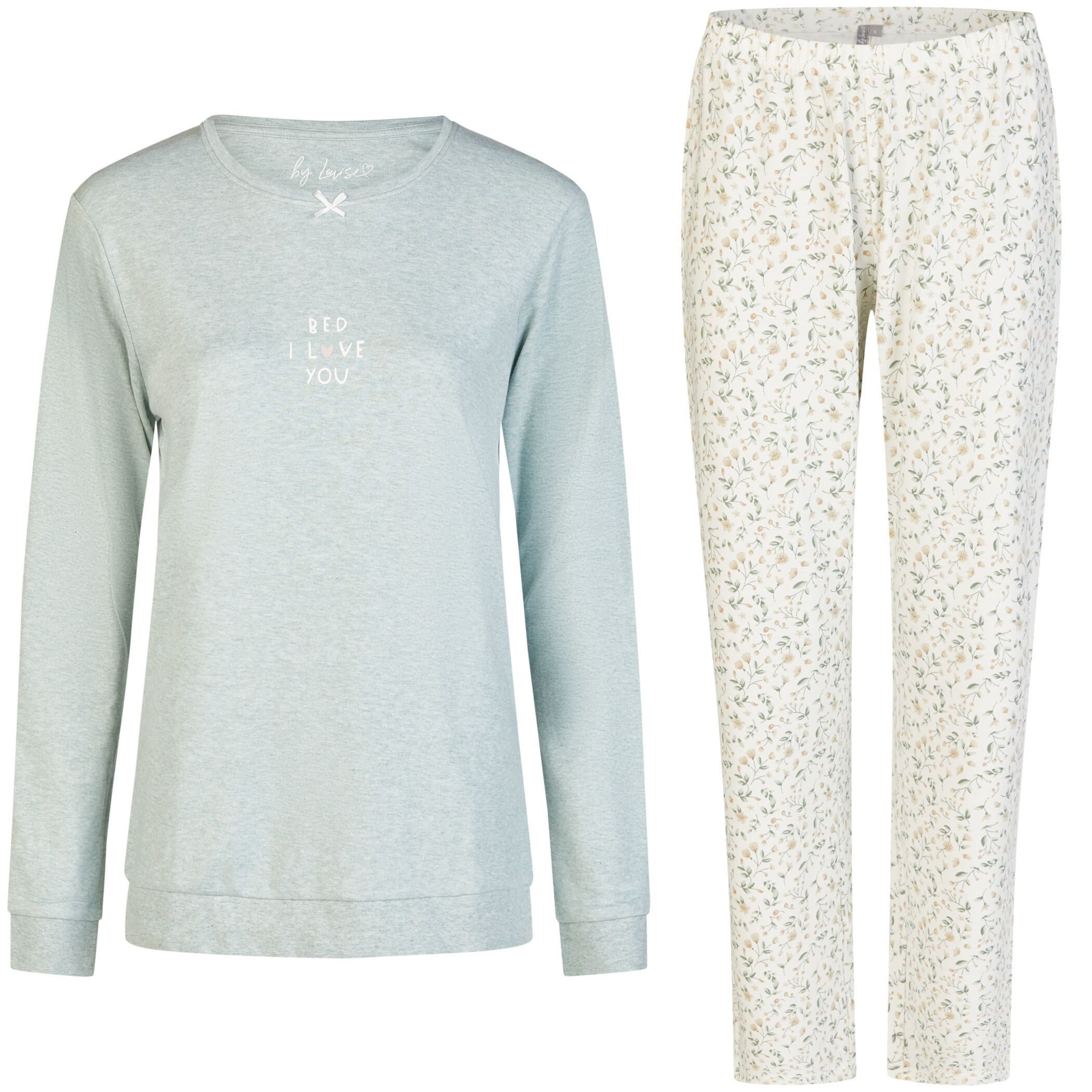 By Louise Schlafanzug by Louise Damen Pyjama mit Kuschelsocken Nachtwäsche günstig online kaufen