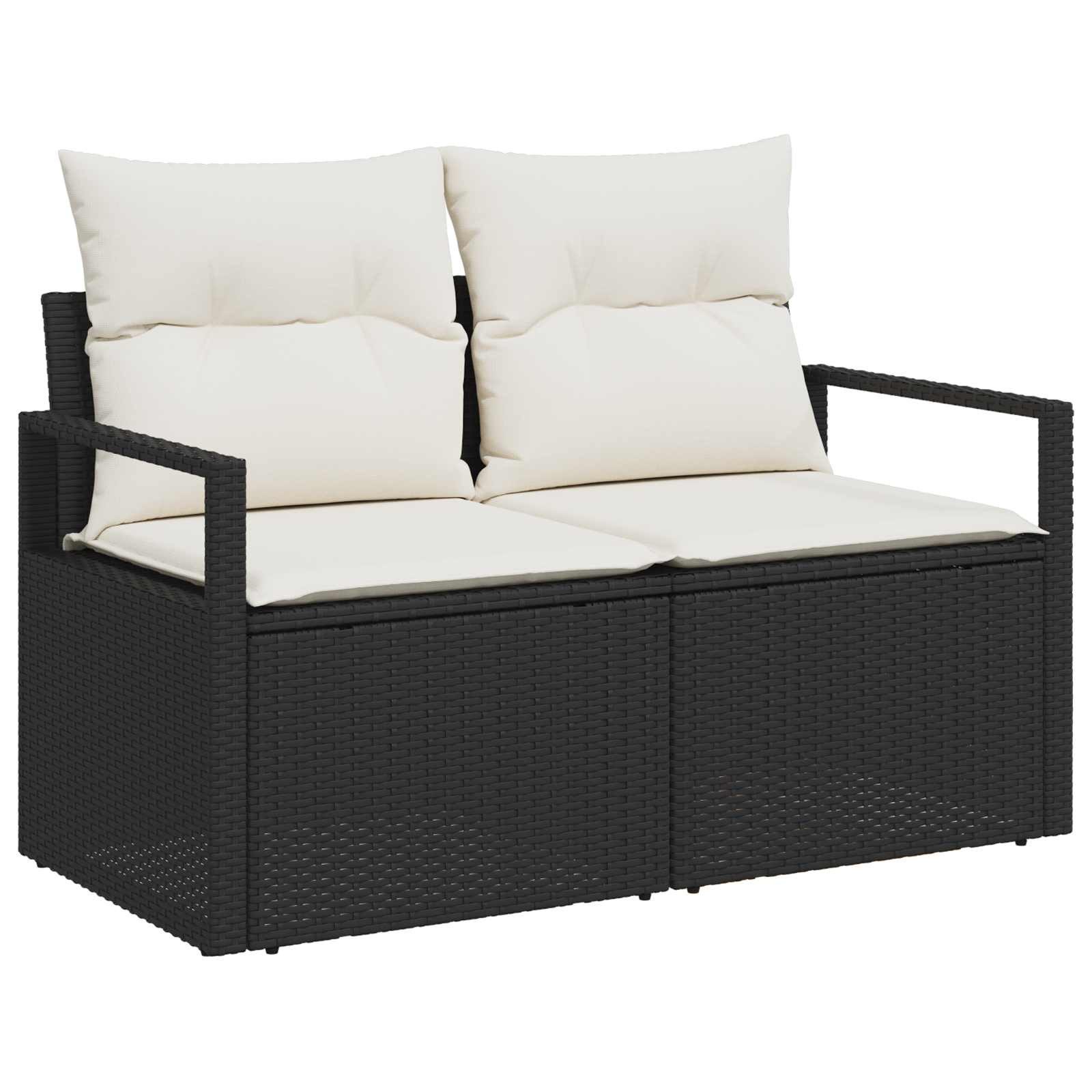 vidaXL Loungesofa Garten-Sofa mit Kissen 120 x 62 x 69 cm Poly-Rattan, 1 Teile