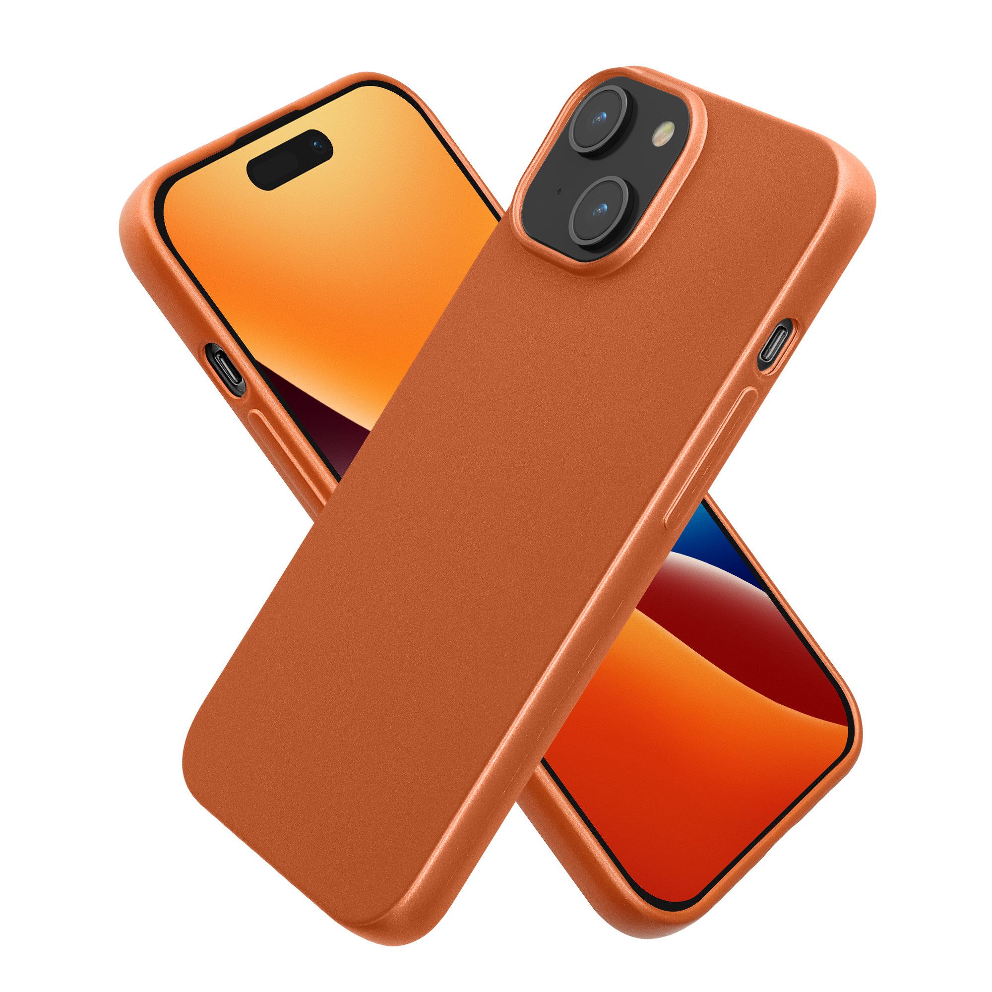 kwmobile Smartphone-Hülle Handyhülle für Apple iPhone 15 Hülle, Silikon Case metallisch schimmernd - Schutzhülle Cover