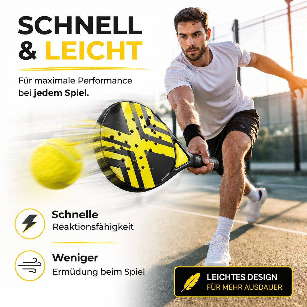 Athlejoy Padelschläger Padelschläger für Erwachsene Profi Racket – Tennis Padel Schläger, (Packung)
