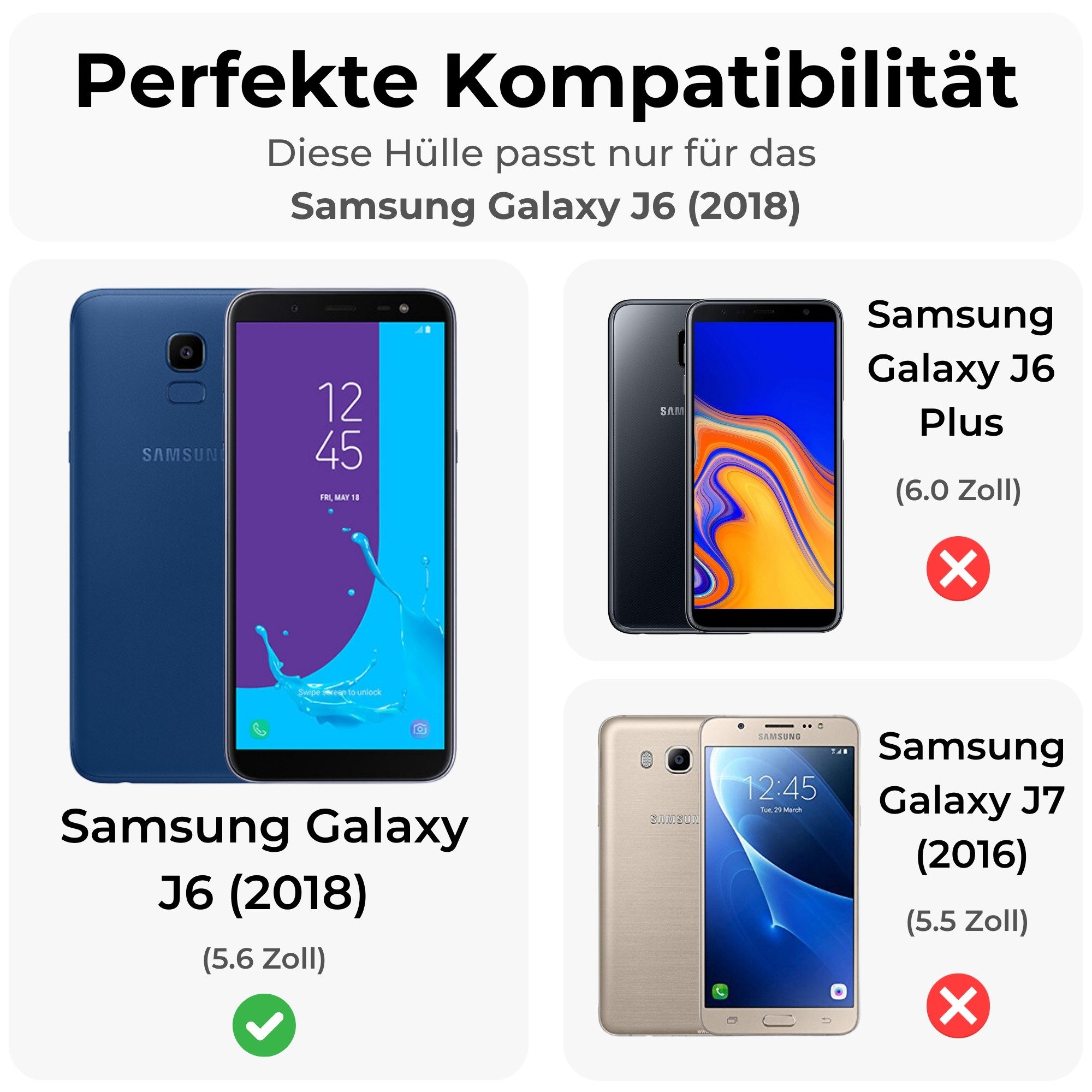 betterfon Handyhülle Handytasche für Samsung Galaxy Klapphülle Flip Case, Wallet Case mit Kartenfächern Magnetverschluss und weicher Innenhülle