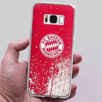 DeinDesign Handyhülle FC Bayern München Offizielles Lizenzprodukt FCB Splatter Rot - FCB, Samsung Galaxy S8 Silikon Hülle Bumper Case Handy Schutzhülle
