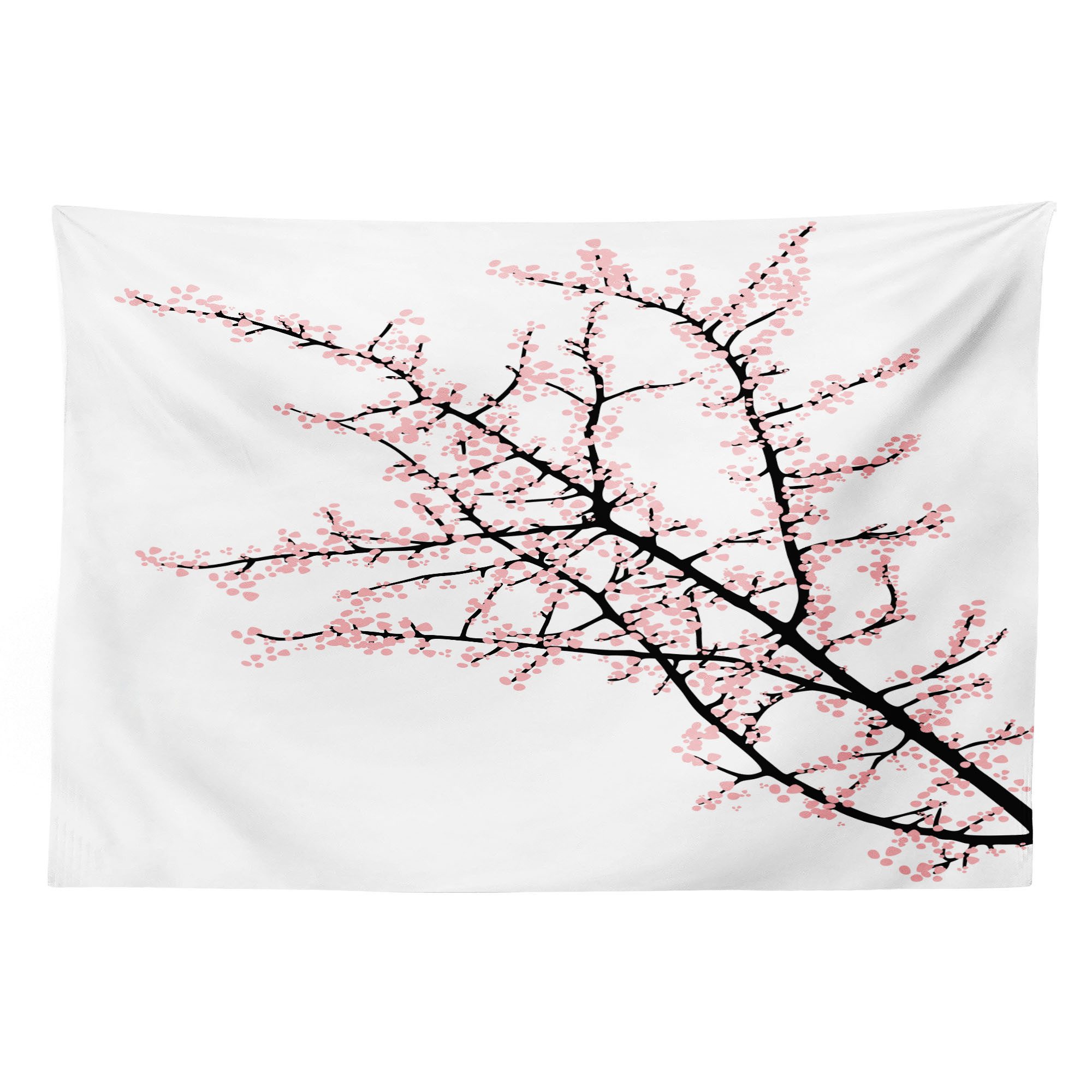 Abakuhaus Wandteppich aus Weiches Mikrofaser Stoff Für das Wohn und Schlafzimmer, rechteckig, Blume Cherry Branch Floral