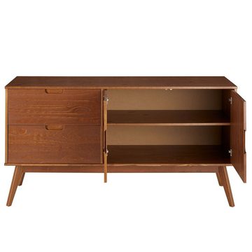 IDIMEX Sideboard TIVOLI, Sideboard Lowboard aus Kiefer massiv 2 Türen Kastanie skandinavisch Re