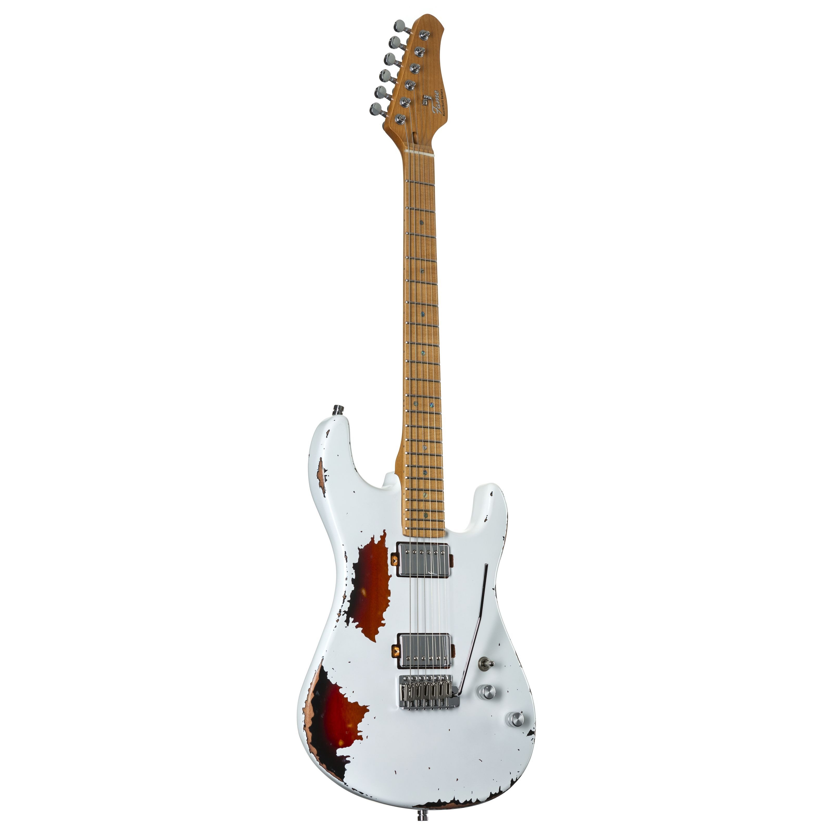 FAME E-Gitarre, Электрогитары, ST-Modelle, Custom ST MN Worn Milk over Sunburst - E-Gitarre