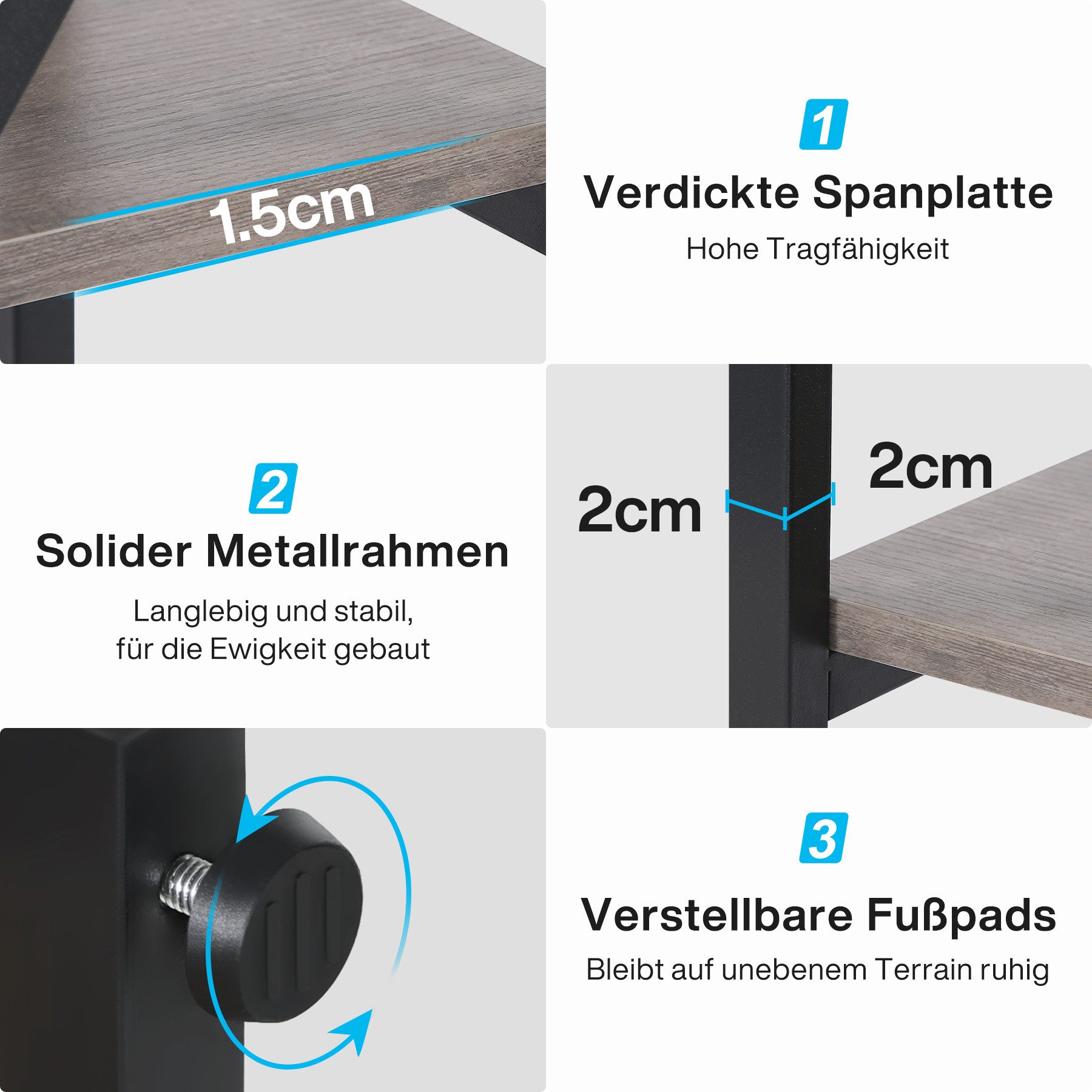 Tribesigns Regal Standregal Industrielles 5-stöckiges Bücherregal, 8 offene Lagerregale – Bild 5 von 5