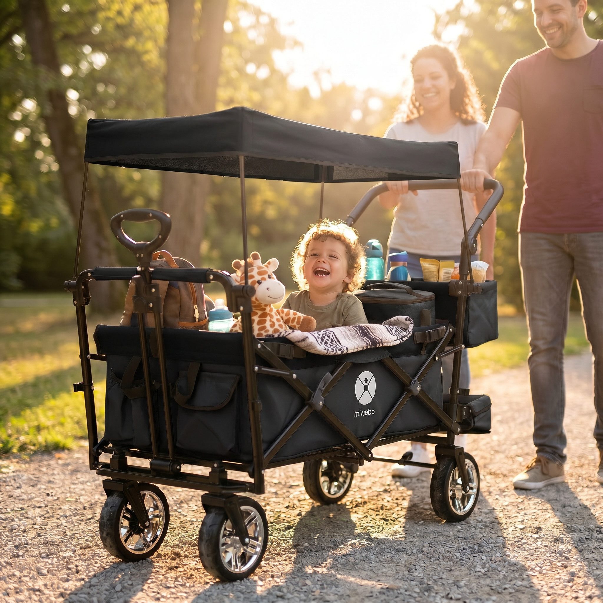 miweba Bollerwagen faltbar Transportkarre Handwagen Bollerwagen MB-20 (Bollerwagen klappbar, Kinderwagen, Handwagen, Transportwagen, 1-tlg., faltbarer Bollerwagen, Bollerwagen für Kinder), faltbarer Bollerwagen, Handwagen, Transportwagen
